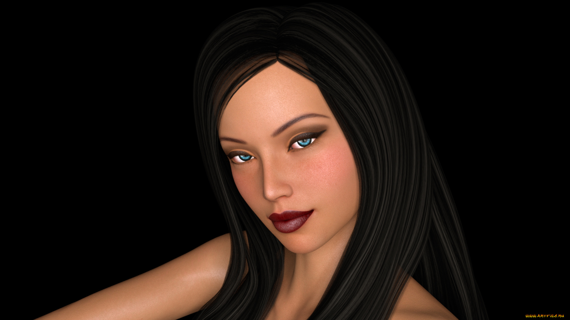 3д, графика, портрет, , portraits, девушка, взгляд, фон