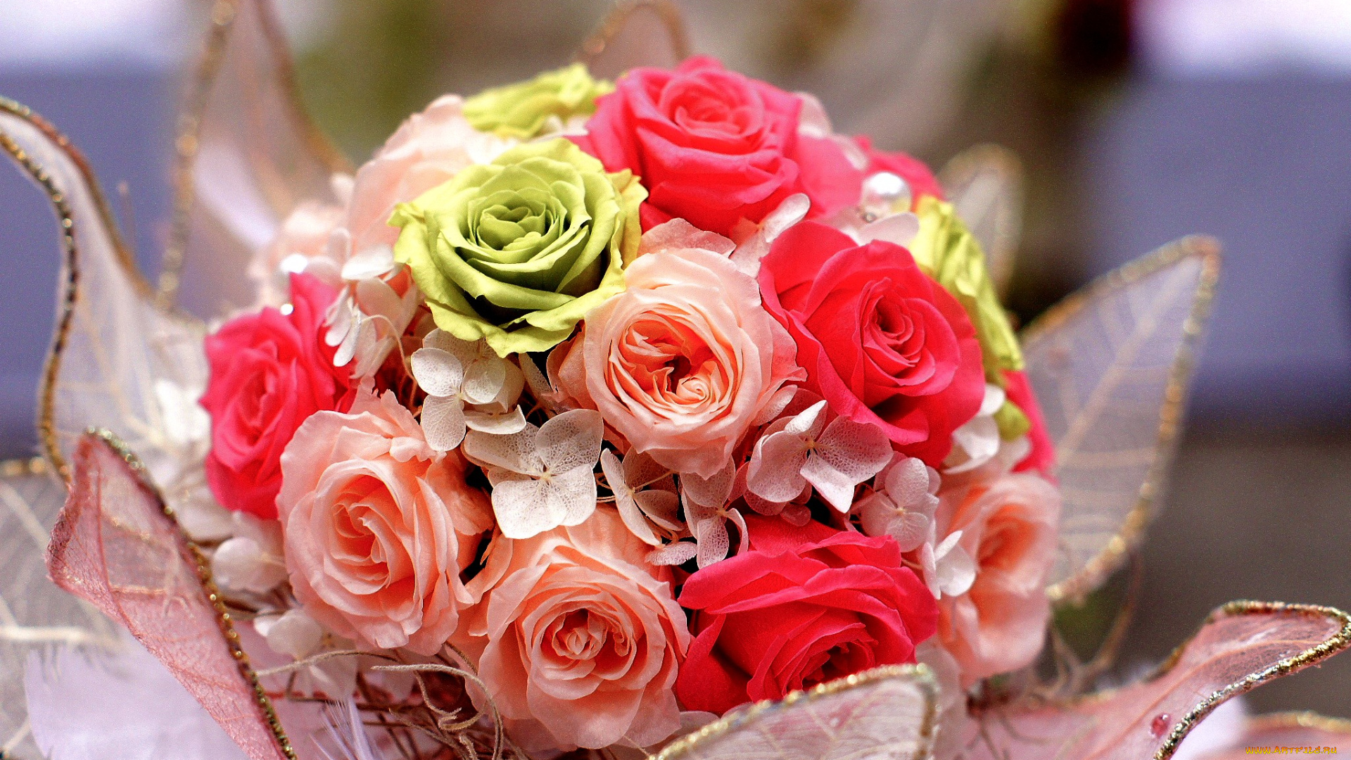 цветы, букеты, , композиции, розы, гортензия