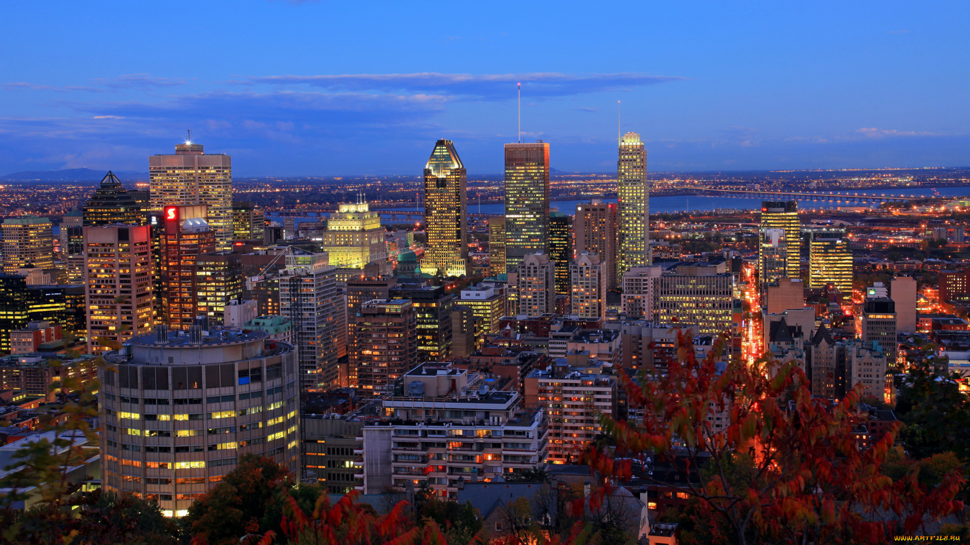 монреаль, канада, города, монреаль, , канада, дома, огни, ночь, монреаль
