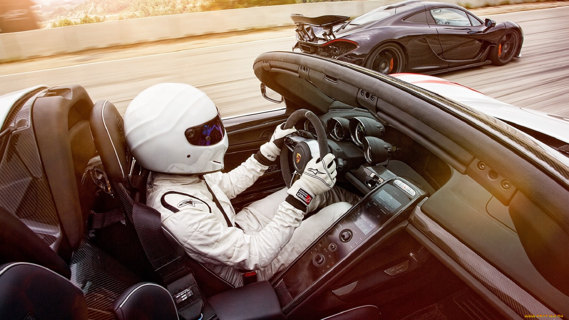 стиг, на, porshe, автомобили, разные, вместе, стиг, на, porshe, догоняет, новый, макларен