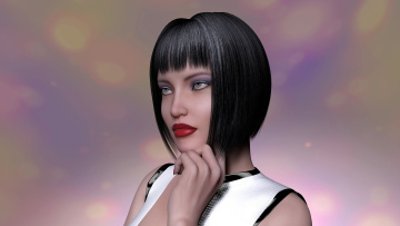 обоя 3д графика, люди , people, девушка, взгляд, фон