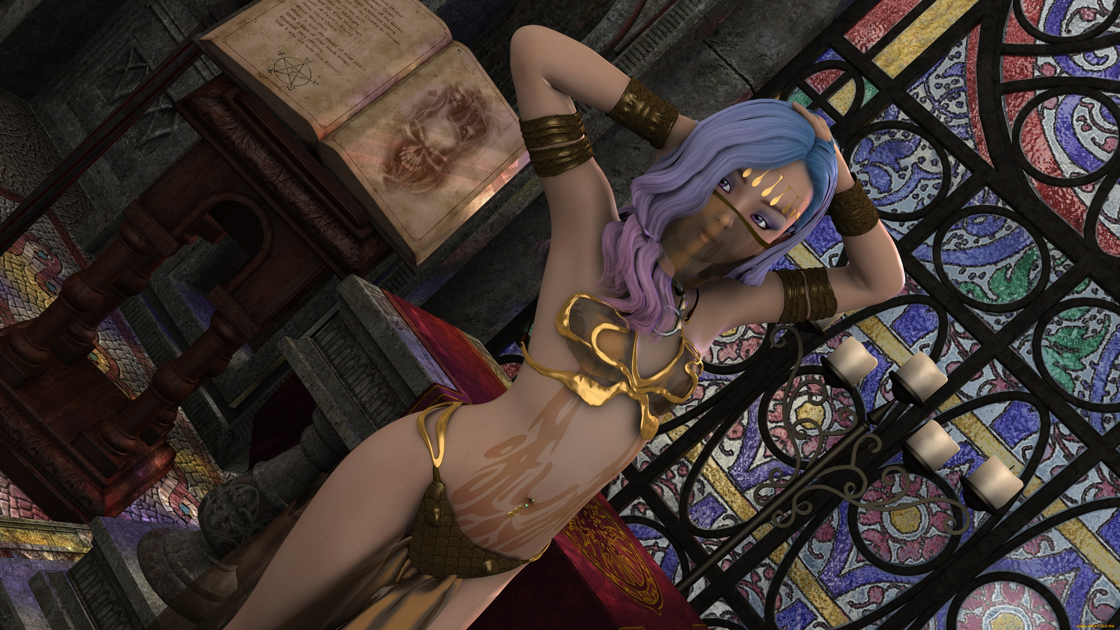 3д, графика, фантазия, , fantasy, девушка, взгляд, фон