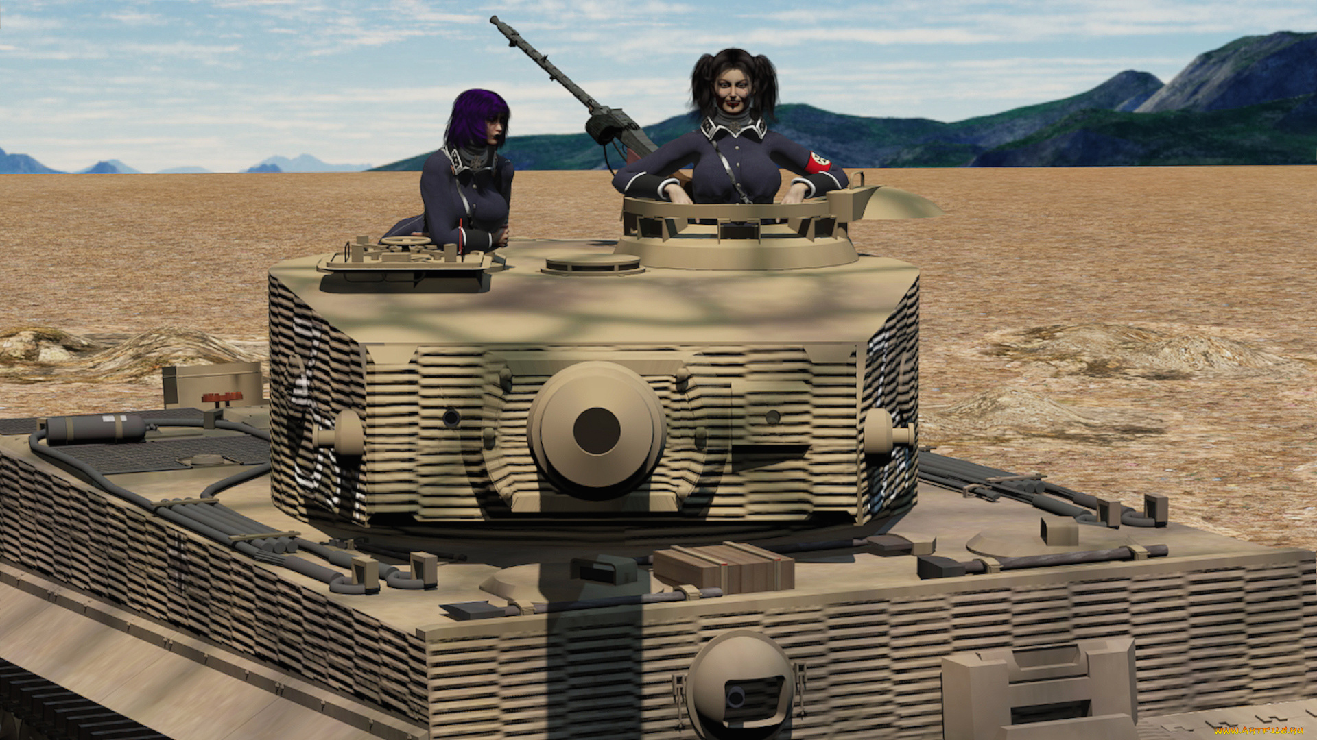 3д, графика, фантазия, , fantasy, фон, оружие, взгляд, девушка