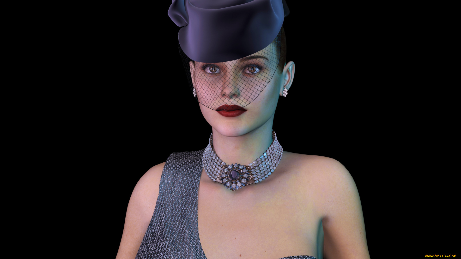 3д, графика, люди, , people, шляпа, фон, взгляд, девушка