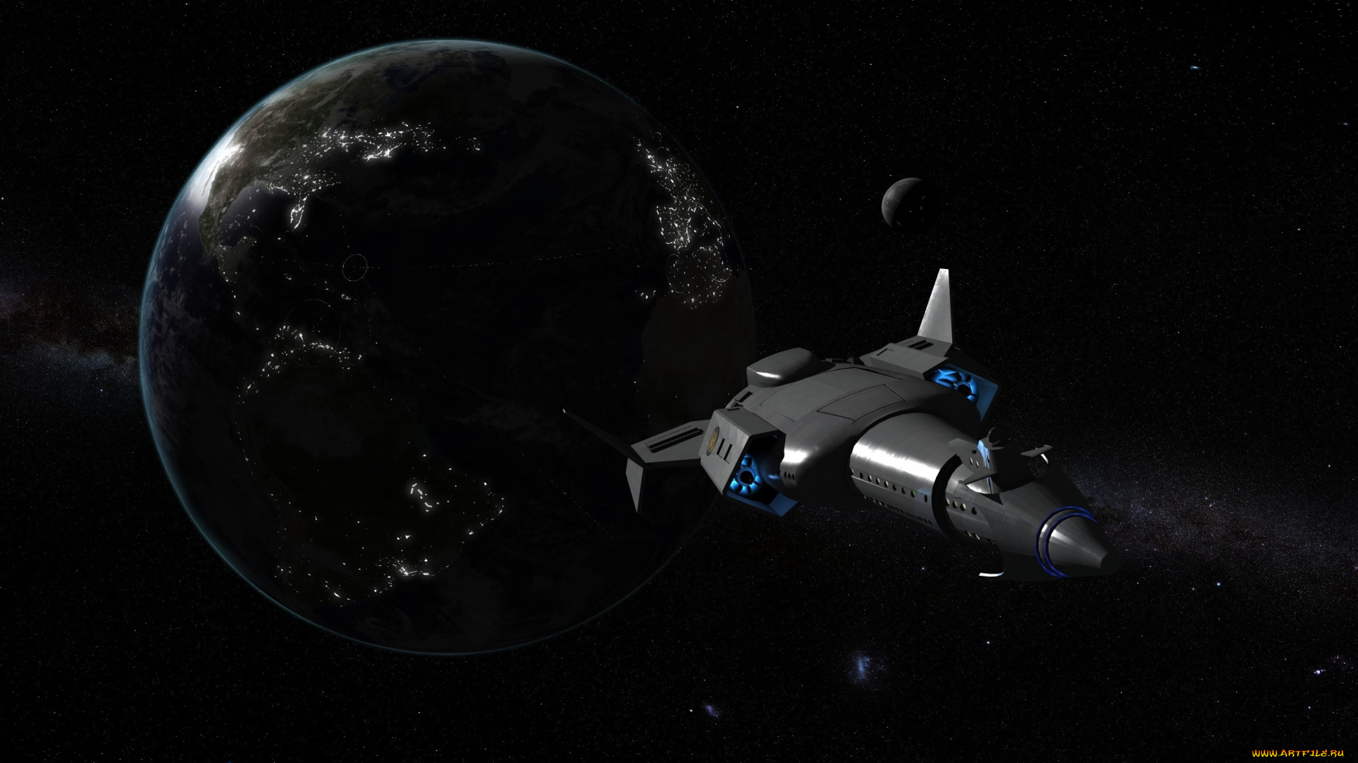 космос, арт, вселенная, полет, космический, корабль