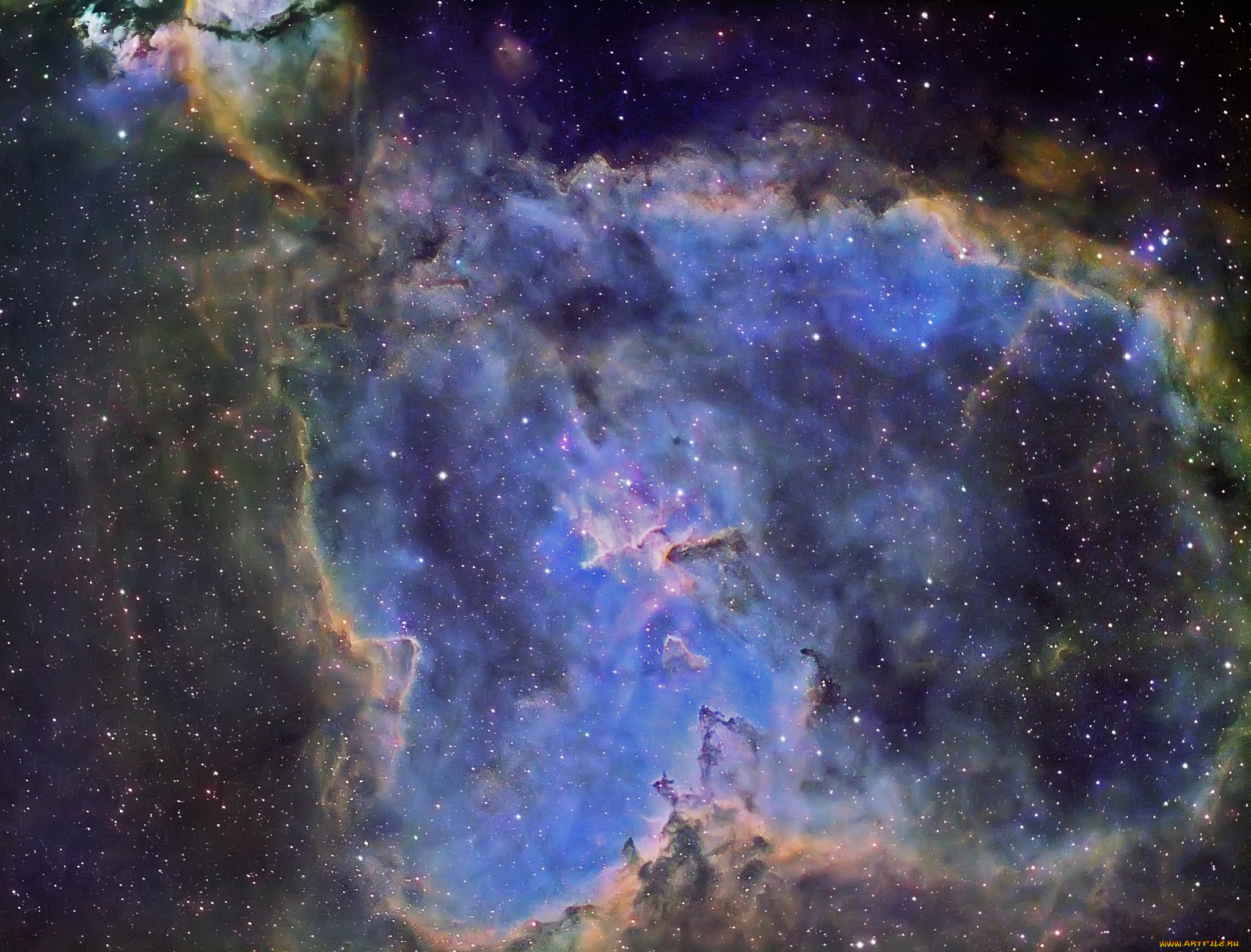 ic1805, heart, nebula, космос, галактики, туманности, туманность