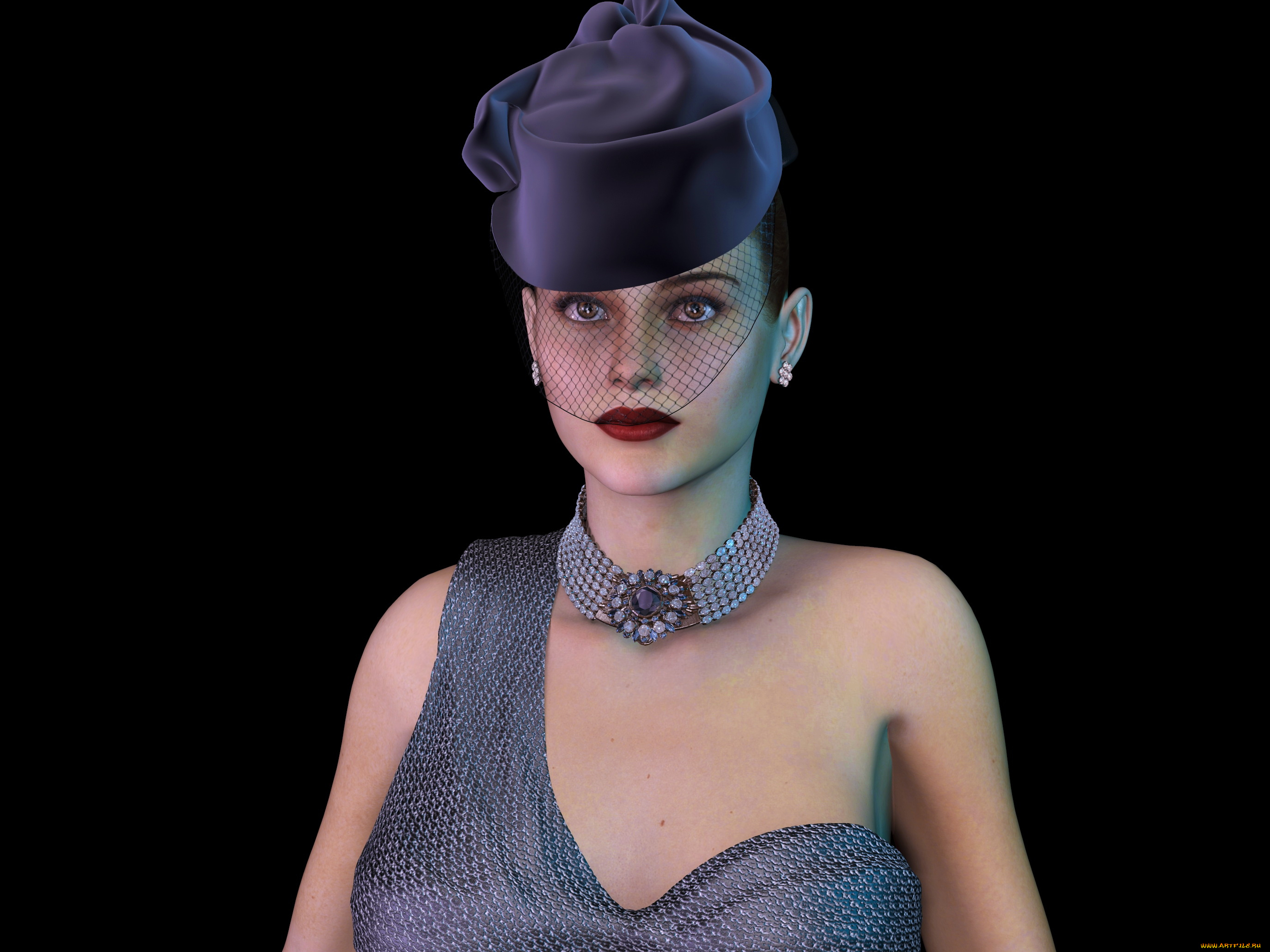 3д, графика, люди, , people, шляпа, фон, взгляд, девушка