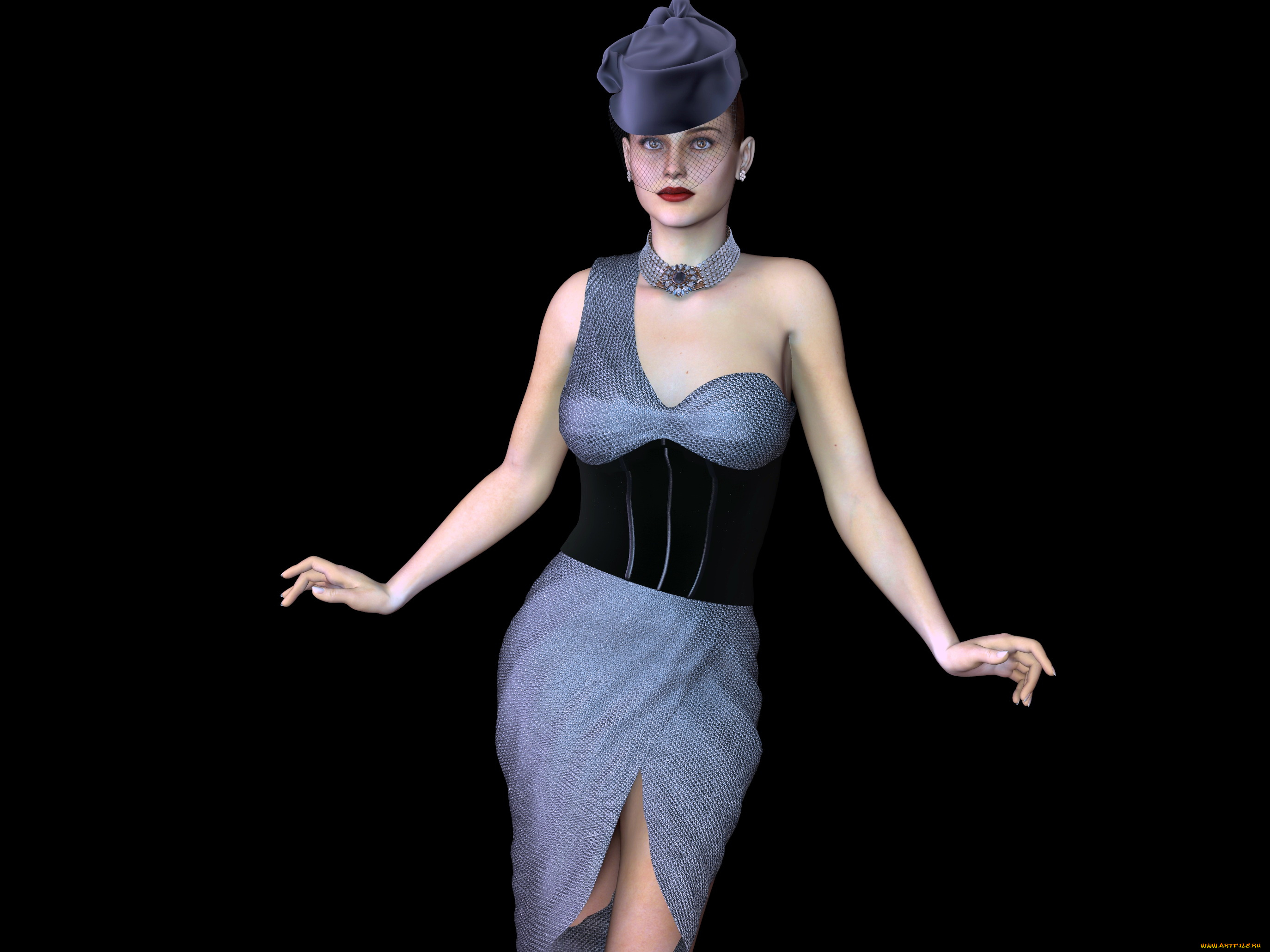 3д, графика, люди, , people, шляпа, фон, взгляд, девушка