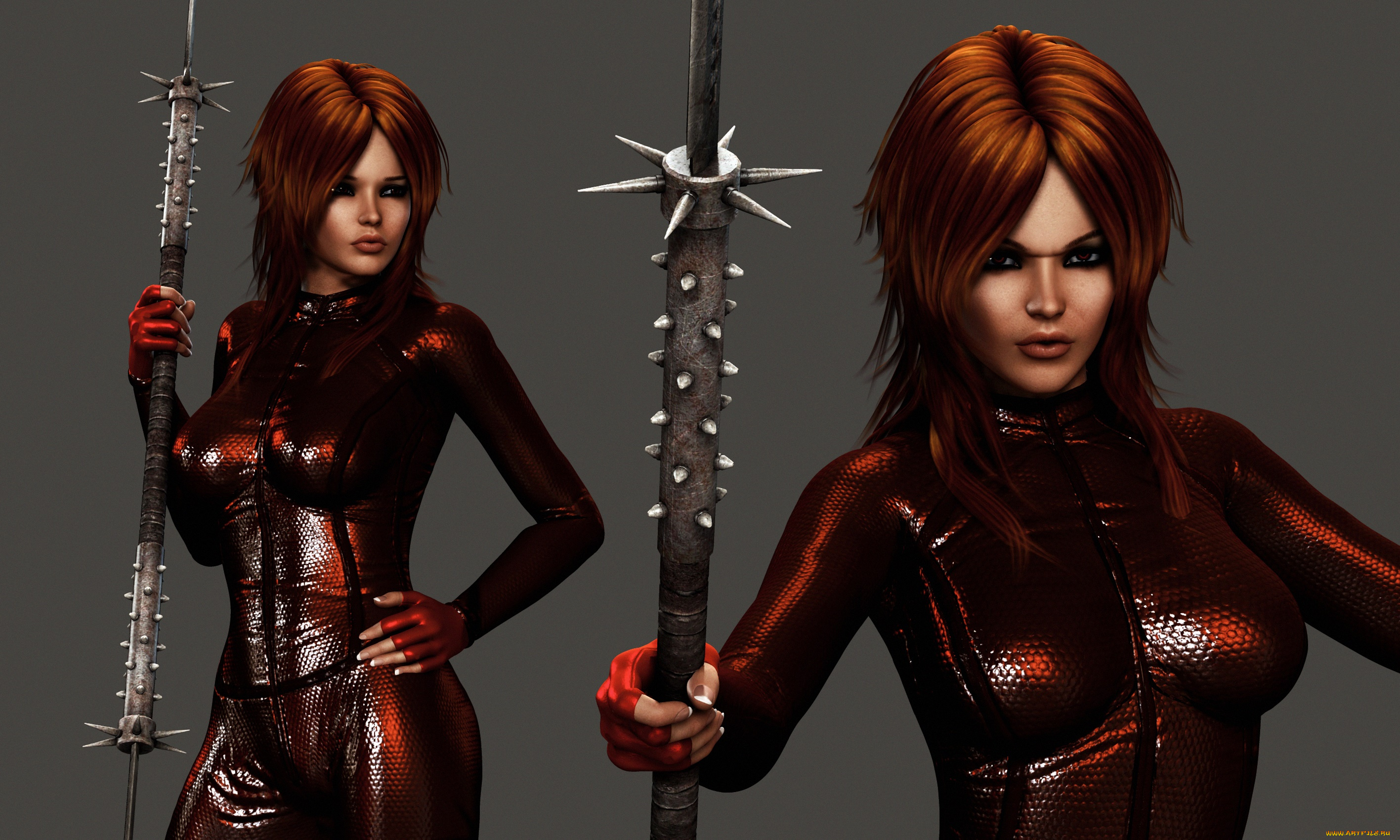 3д, графика, фантазия, , fantasy, взгляд, девушка, оружие, фон