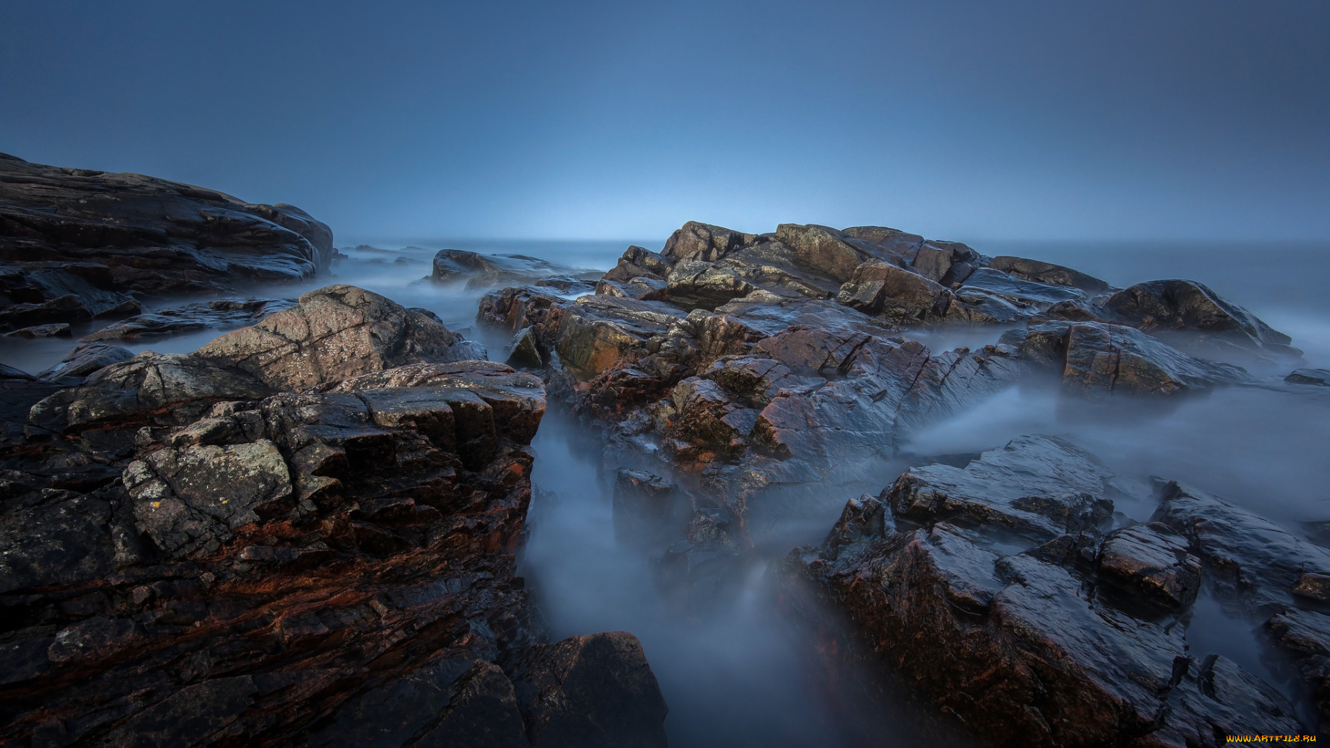 природа, побережье, камни, скалы, небо, море