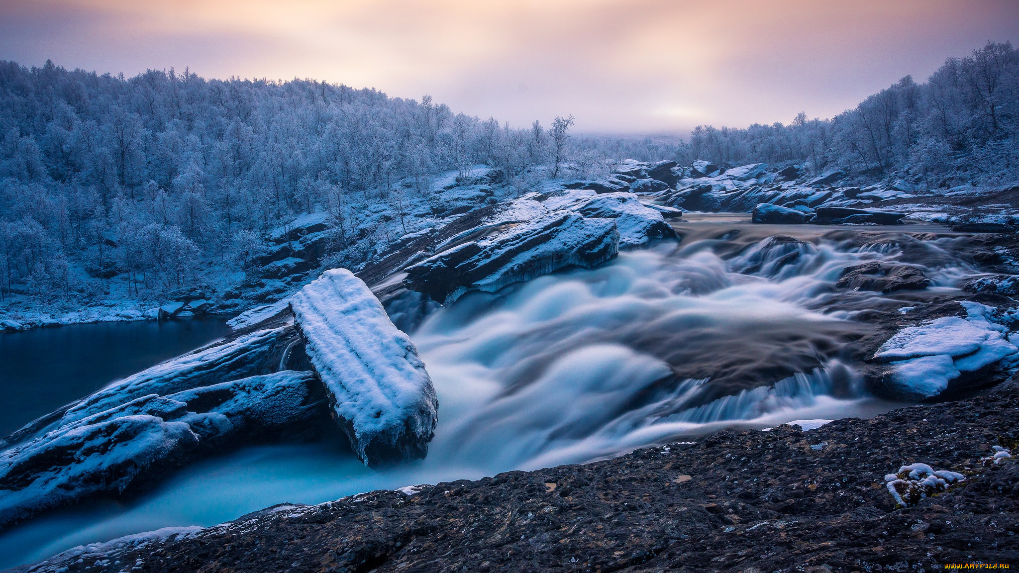 природа, реки, озера, швеция, первый, снег, sweden, речка, winter, is, coming, лес