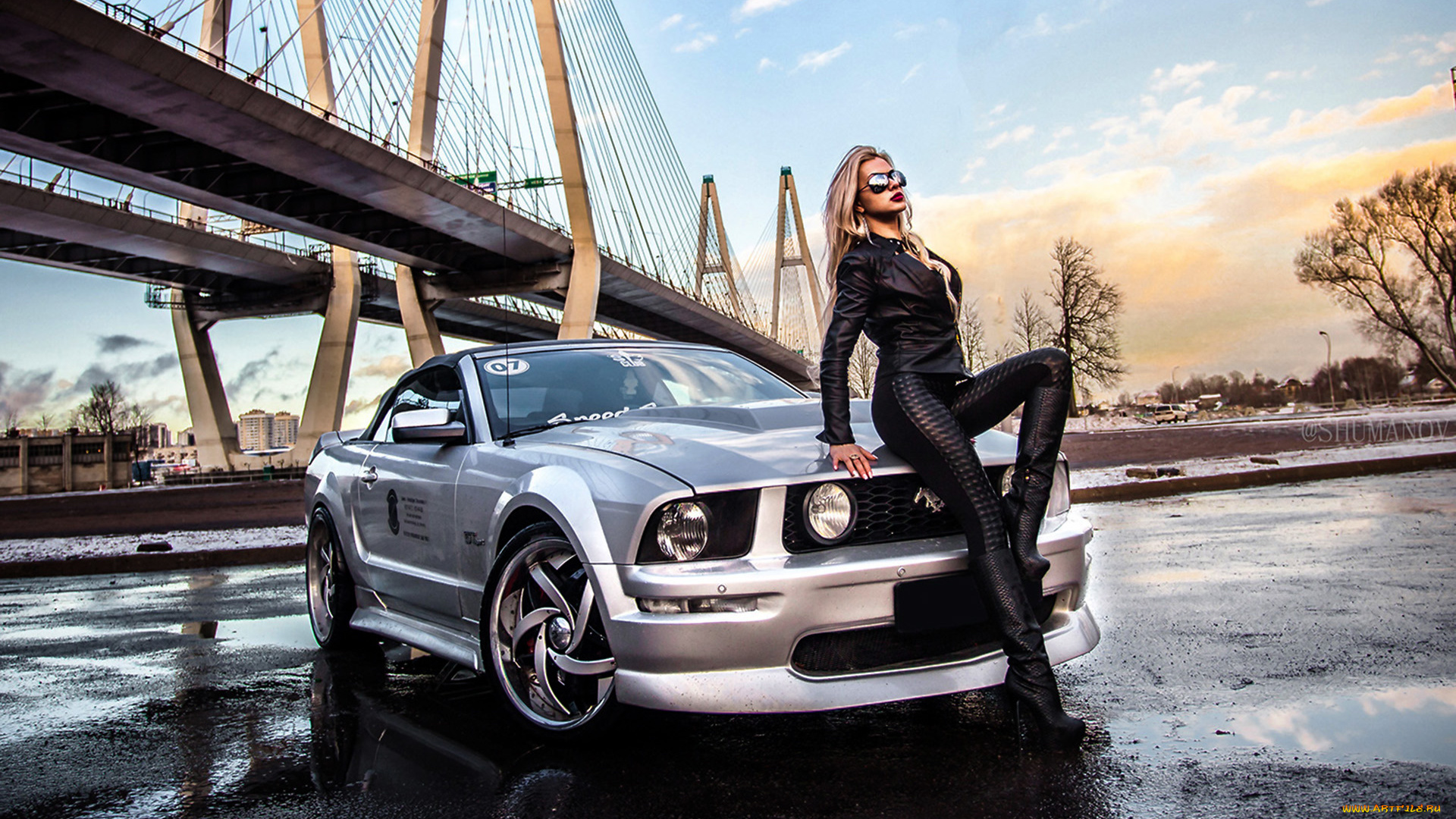 автомобили, -авто, с, девушками, mustang