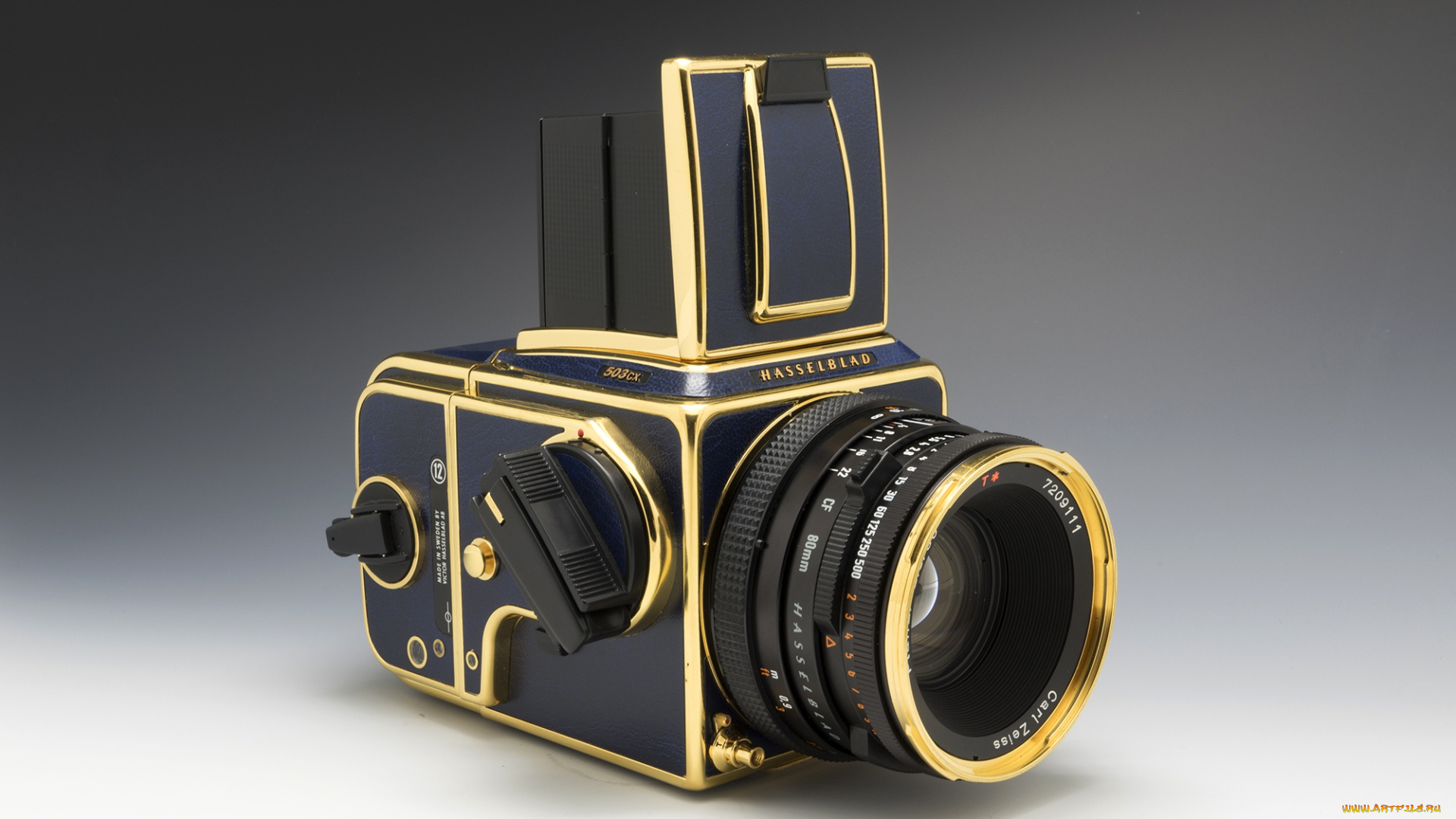 бренды, бренды, фотоаппаратов, , разное, hasselblad, 503cx, golden, blue, фон, фотоаппарат