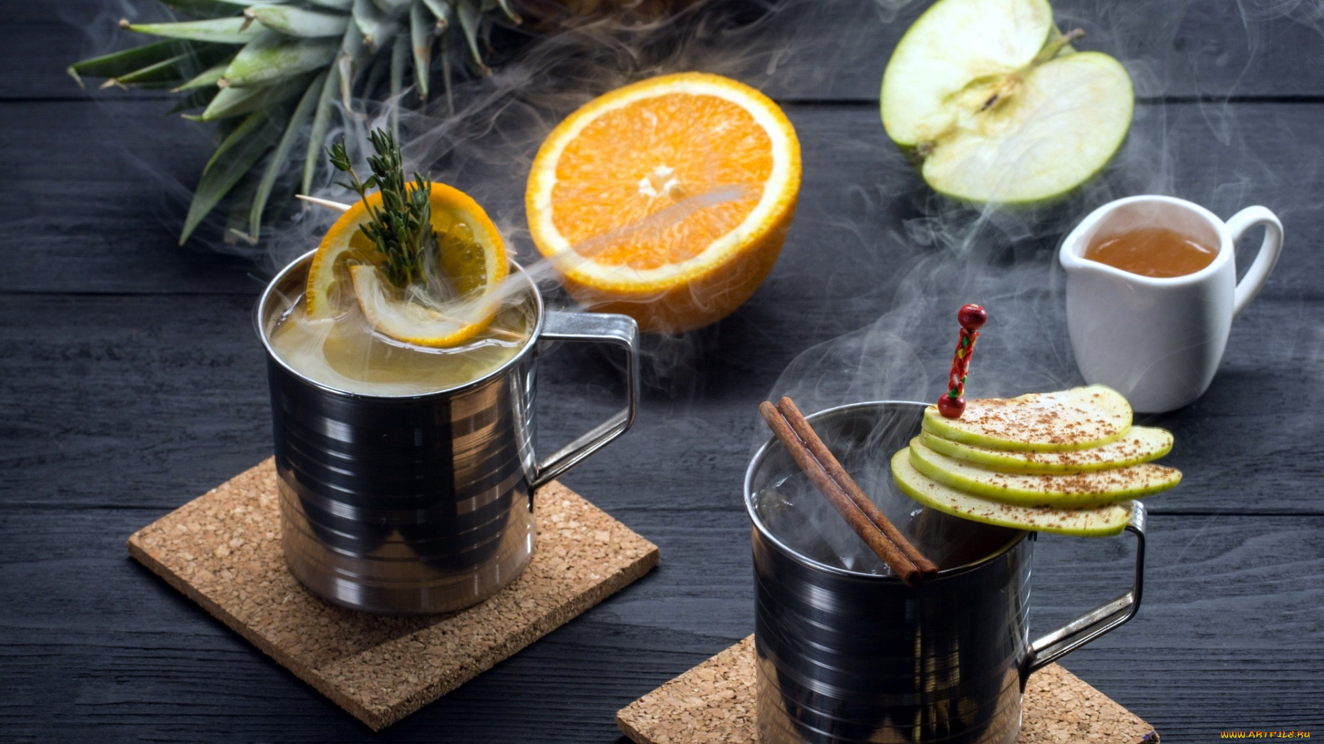 еда, напитки, , Чай, яблоко, чай, апельсин, пар