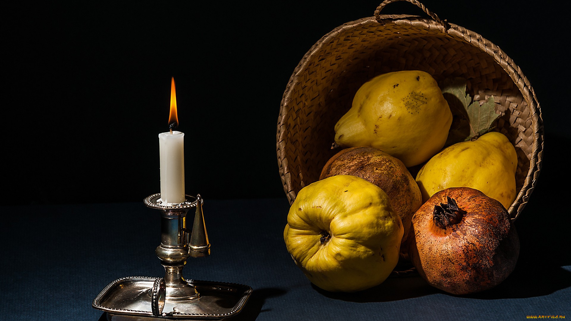 еда, натюрморт, плоды, свеча
