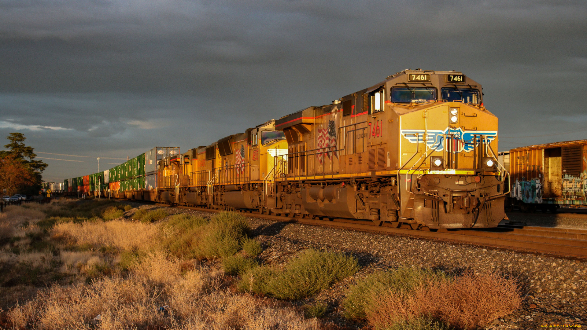 техника, поезда, локомотив, состав