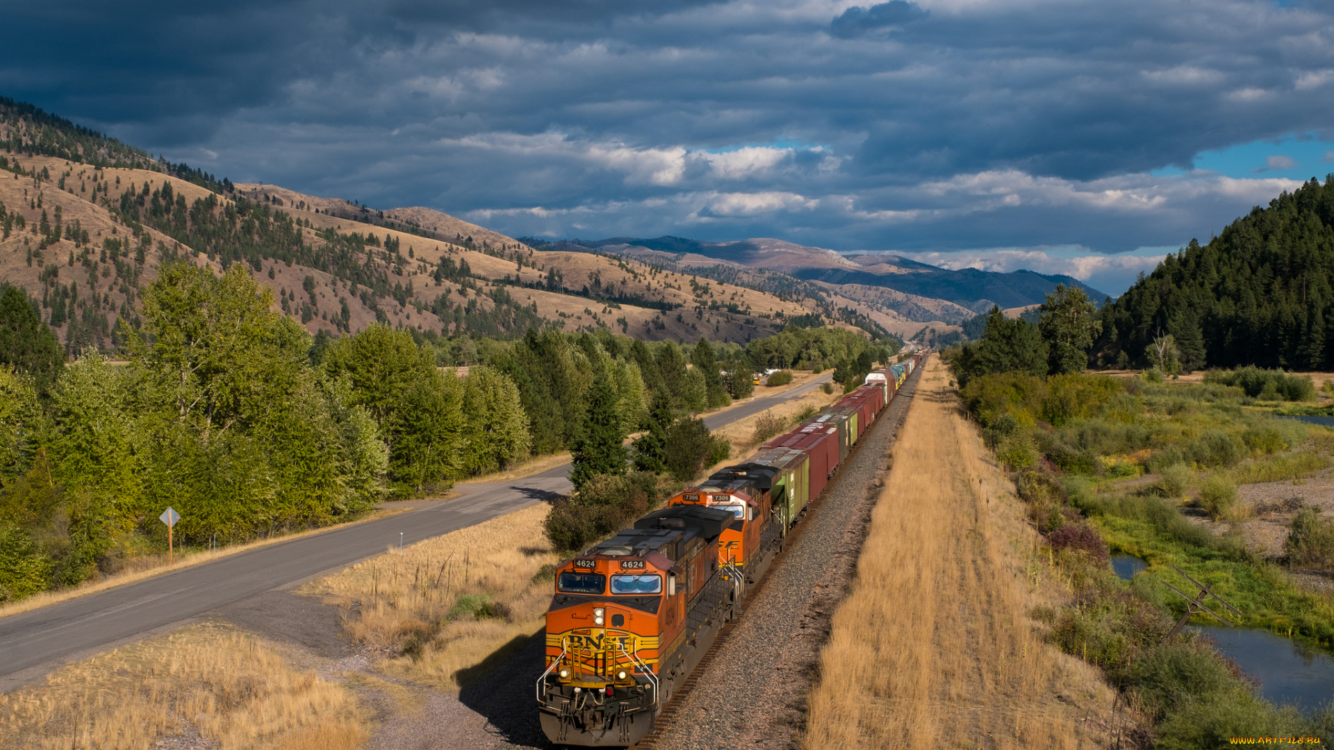 техника, поезда, локомотив, состав