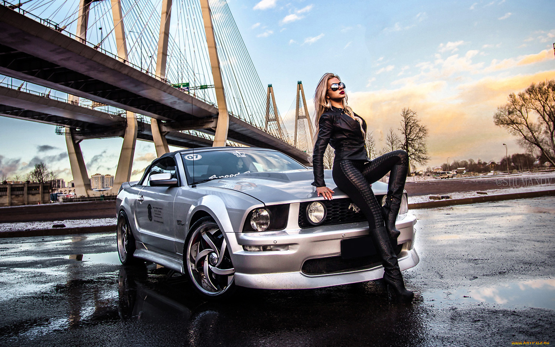 автомобили, -авто, с, девушками, mustang