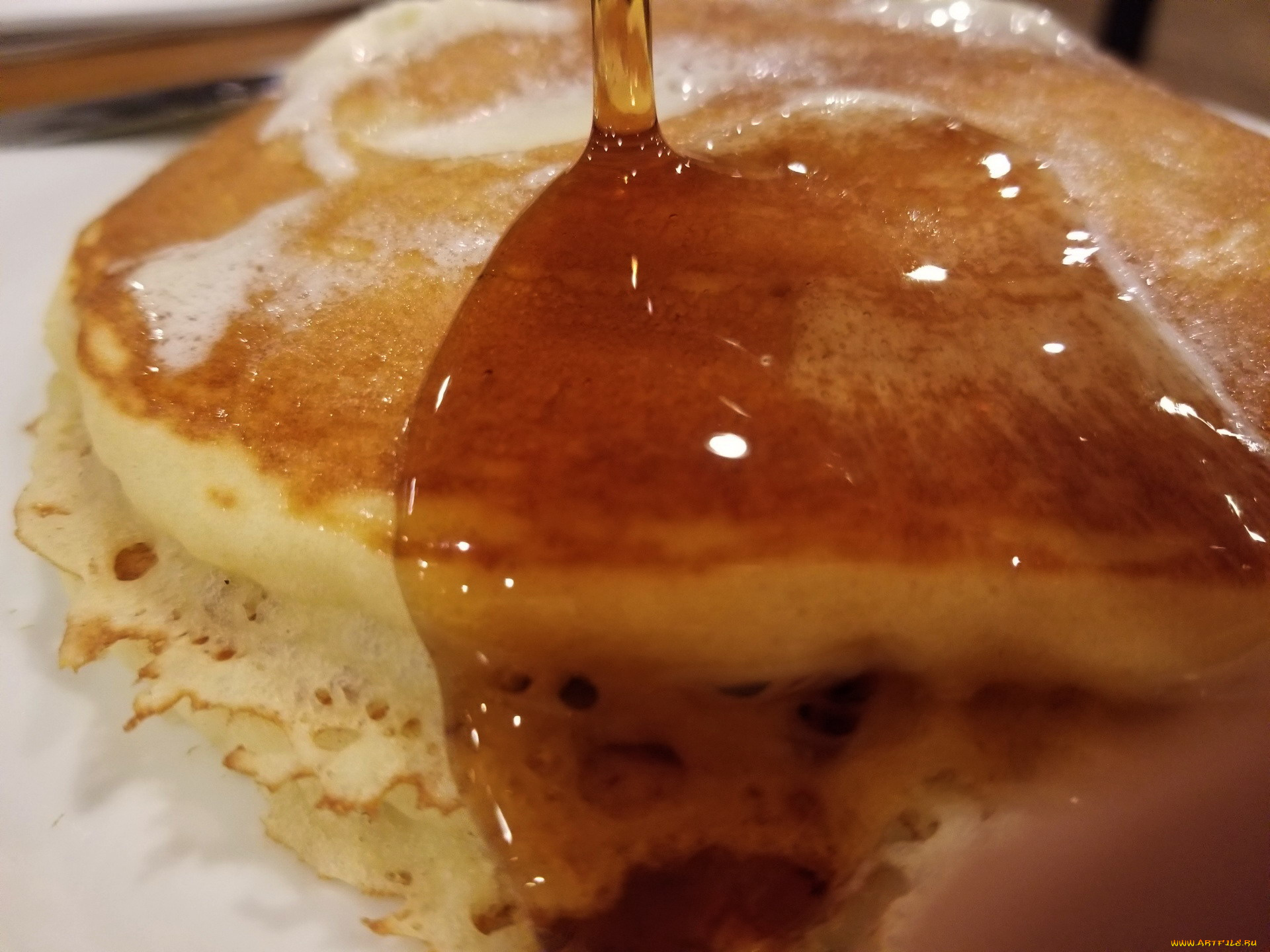 еда, блины, , оладьи, мед, блин