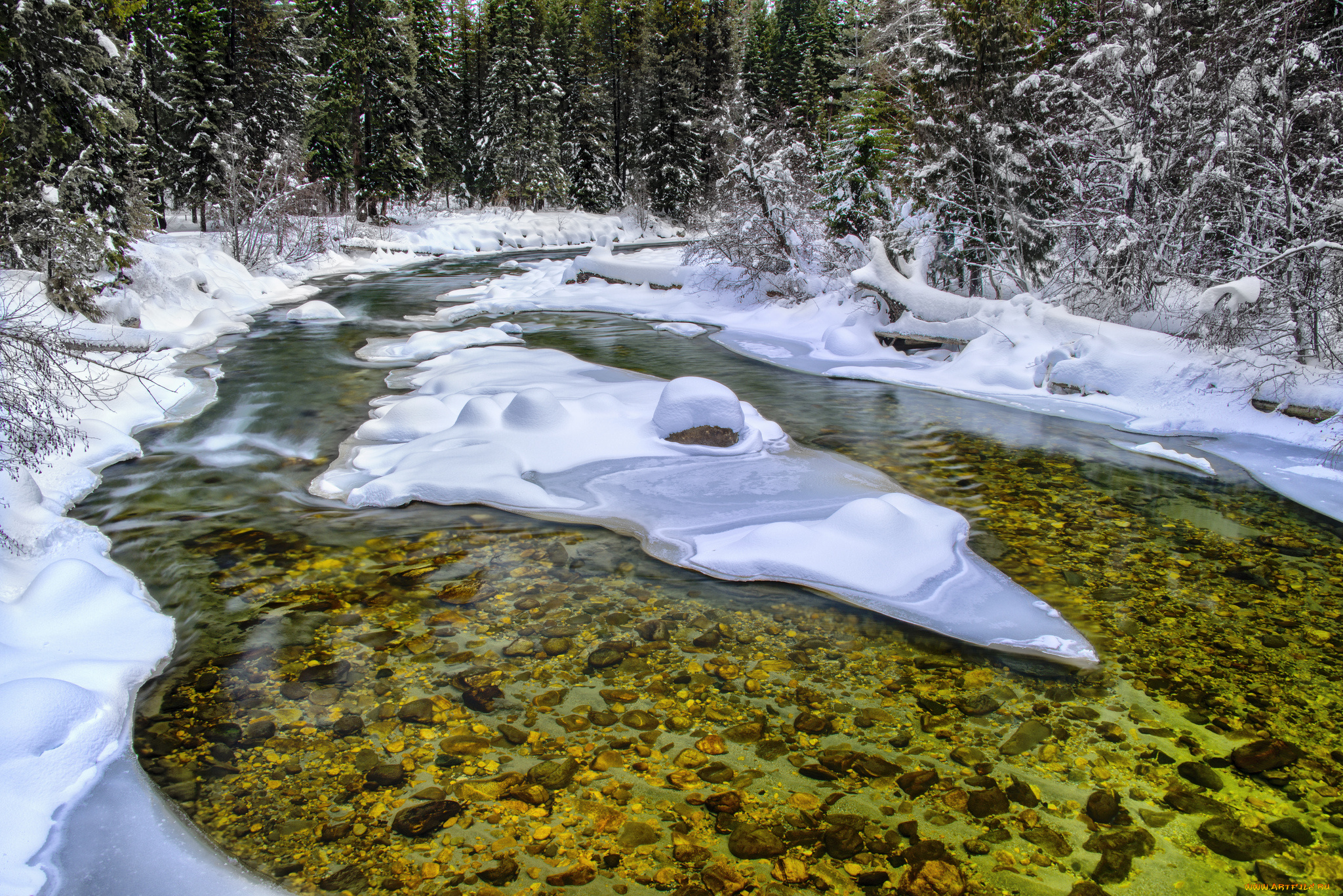 природа, зима, простор