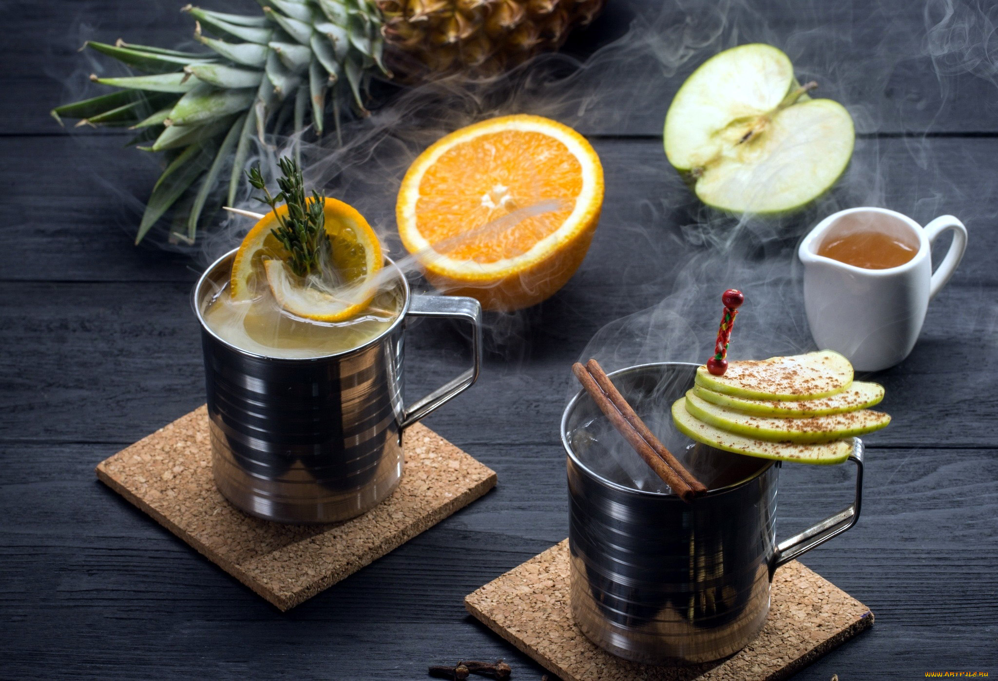 еда, напитки, , Чай, яблоко, чай, апельсин, пар