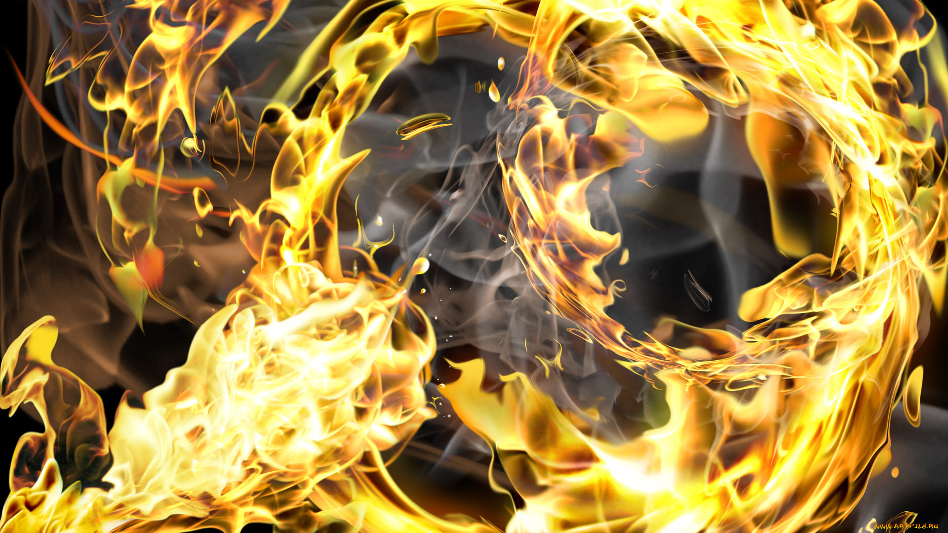 3д, графика, абстракция, , abstract, пламя, огонь