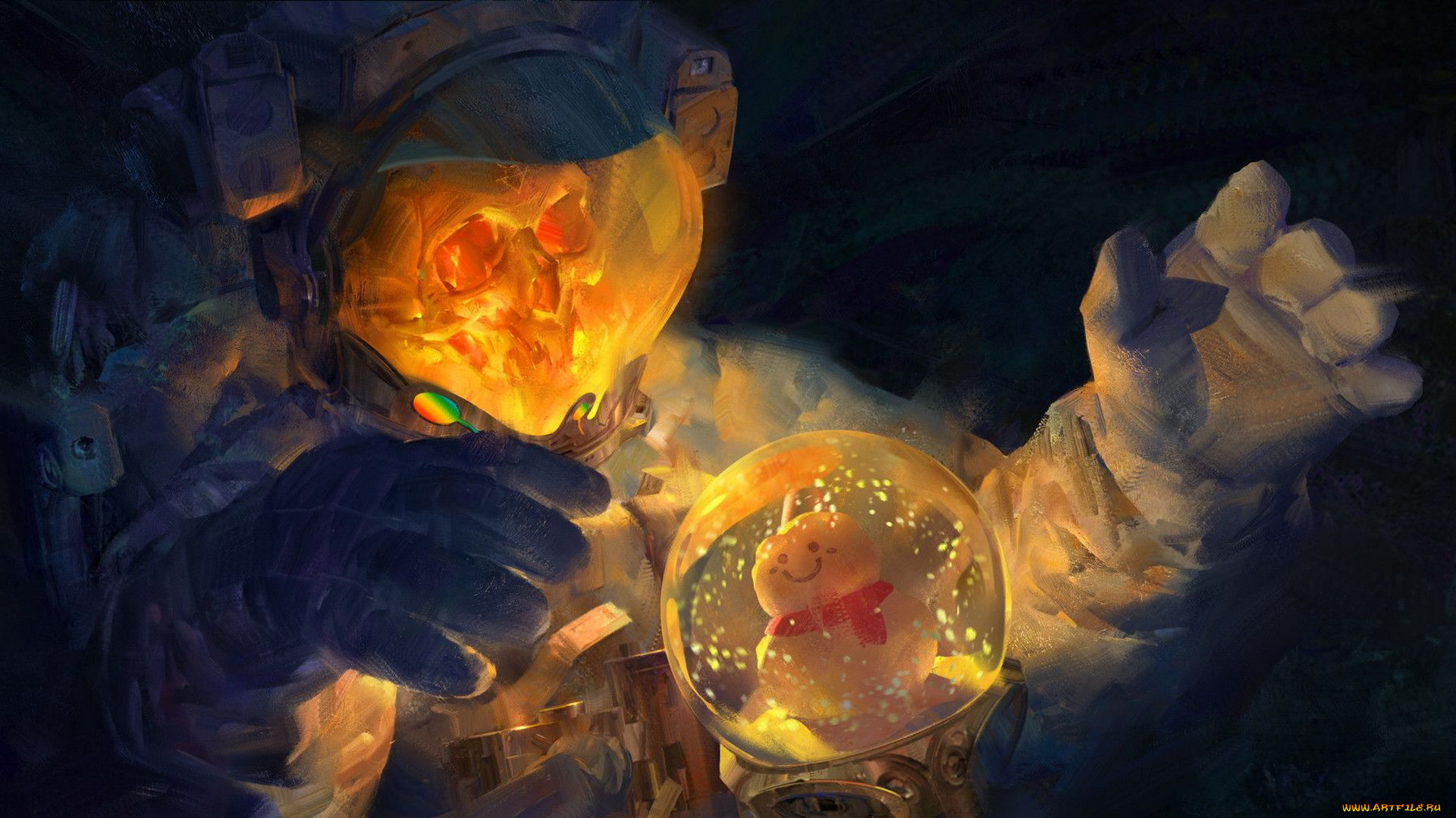 фэнтези, нежить, череп, космонавт, снеговик, игрушка