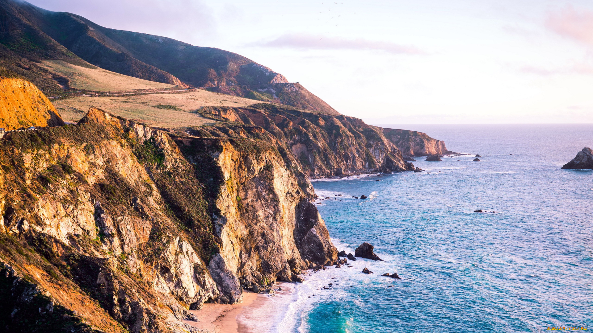 природа, побережье, скалы, море