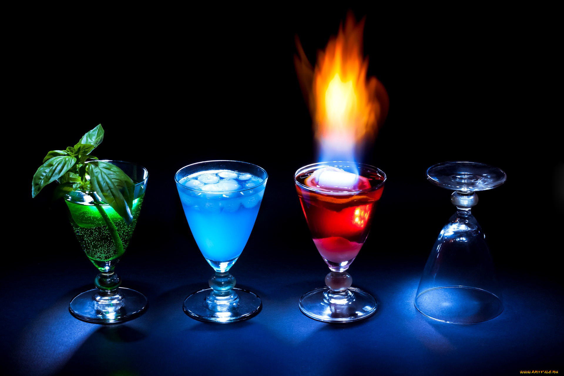 еда, напитки, бокалы, лед, мята