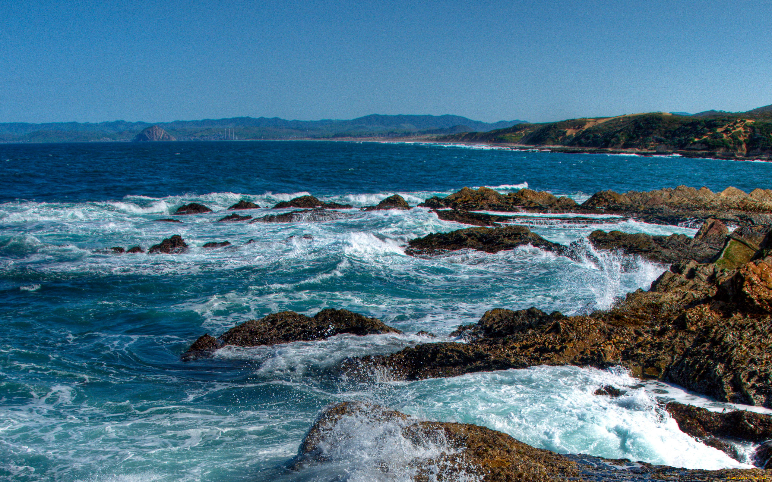 природа, побережье, скалы, море