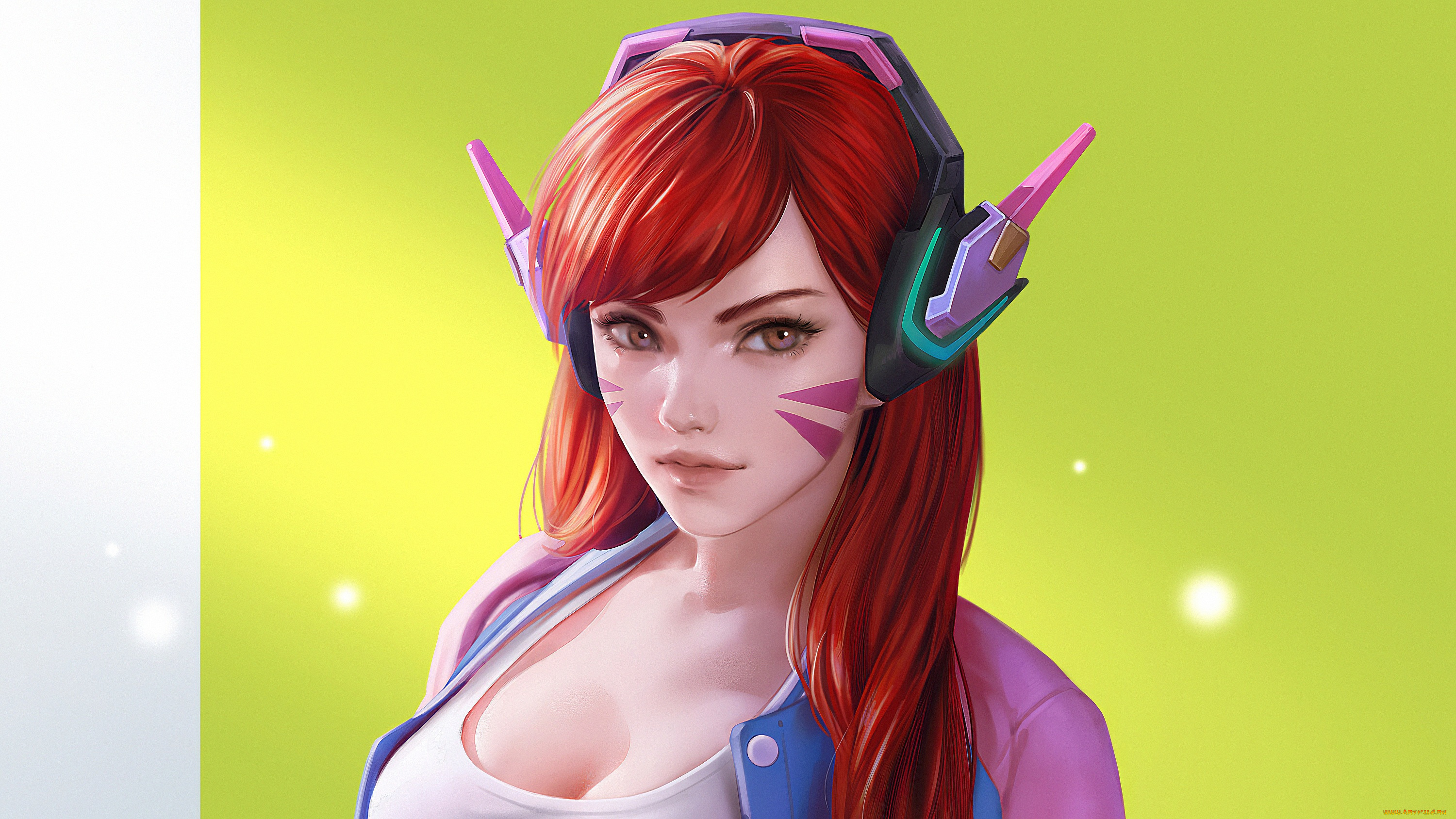 видео, игры, overwatch, red, hair, d, va