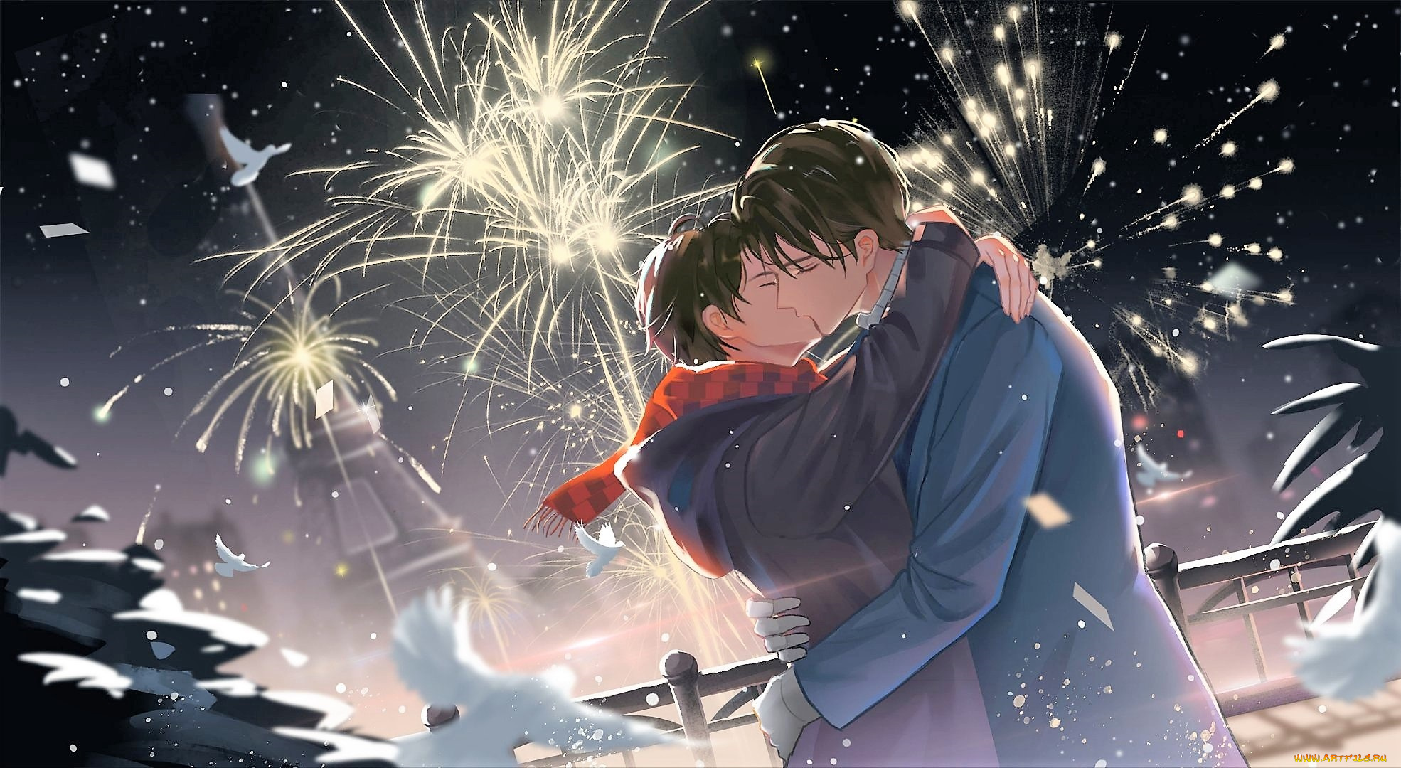 рисованное, люди, вэй, усянь, лань, ванцзы, поцелуй