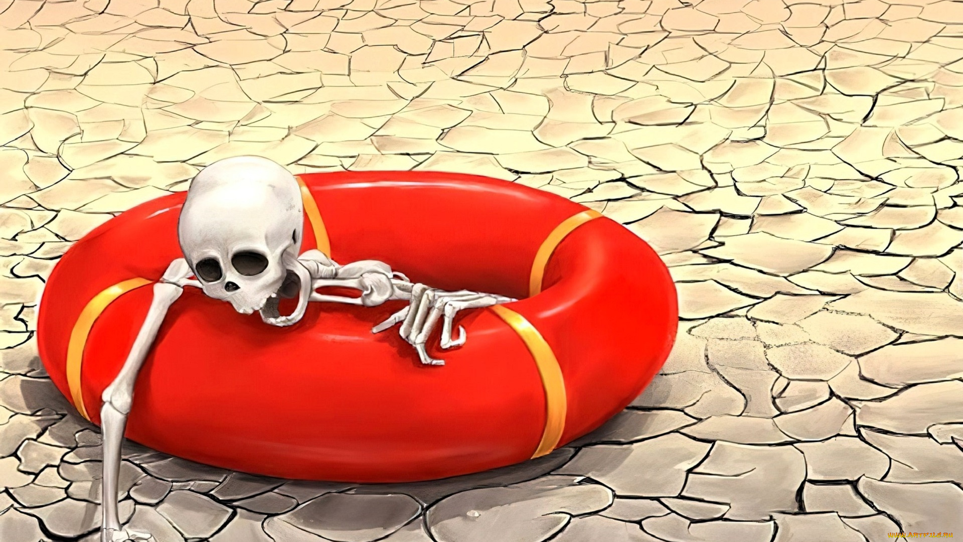 фэнтези, нежить, скелет, круг, пустыня