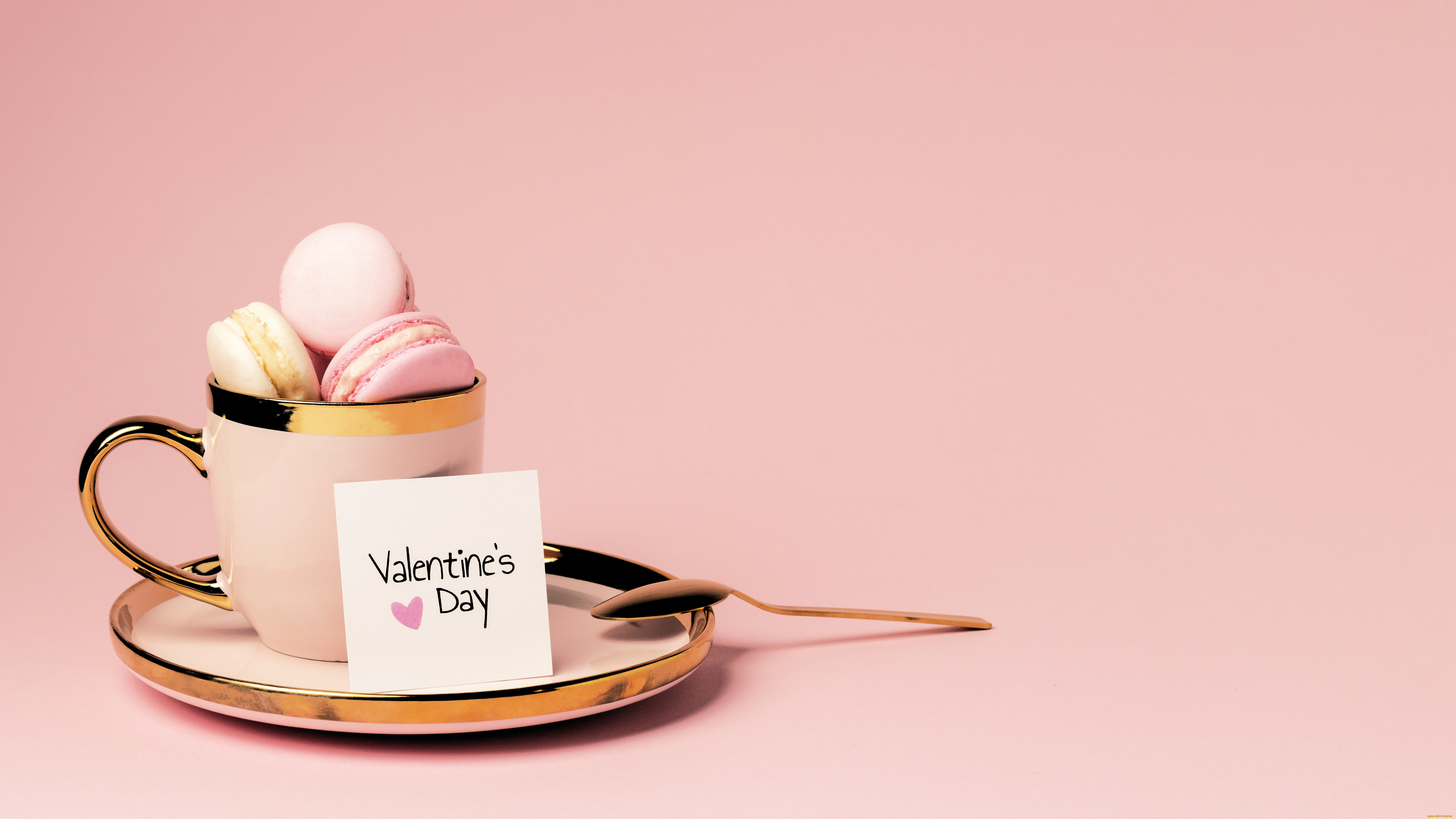 праздничные, день, святого, валентина, , сердечки, , любовь, макаруны, чашка, блюдце, карточка, ложка