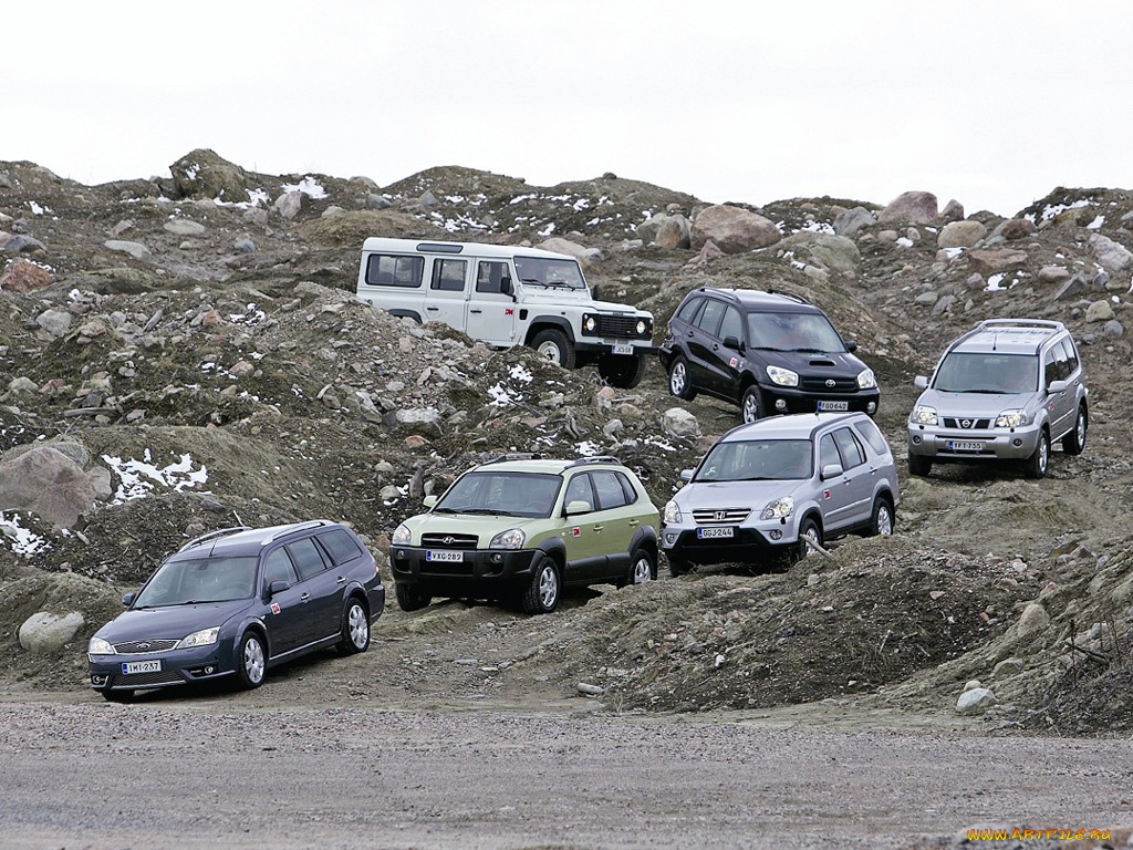 автомобили, разные, вместе