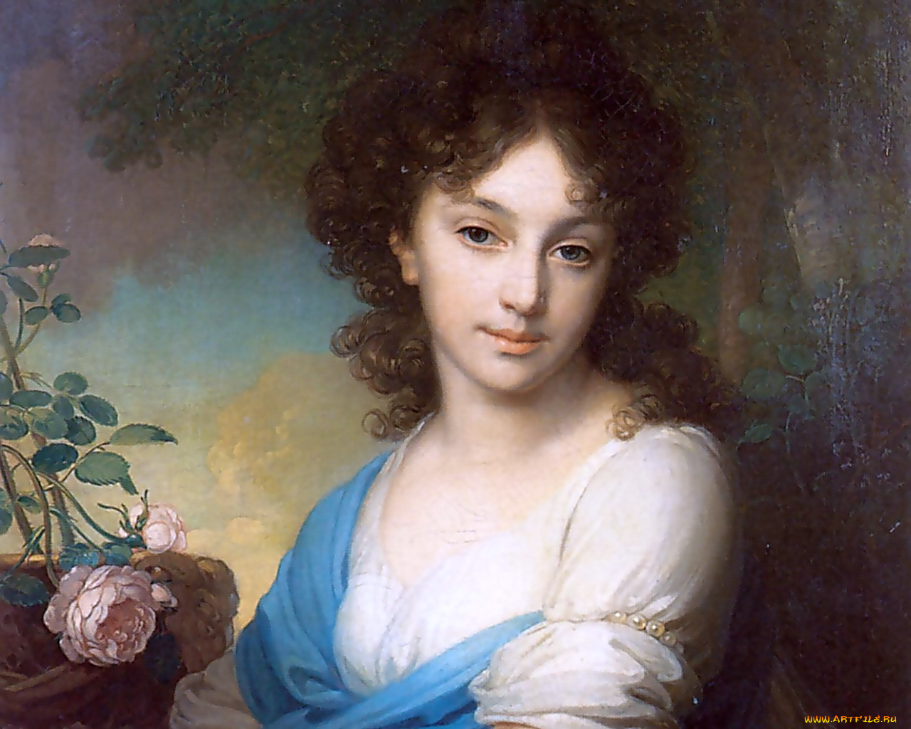 владимир, боровиковский, портрет, елены, нарышкиной, рисованные