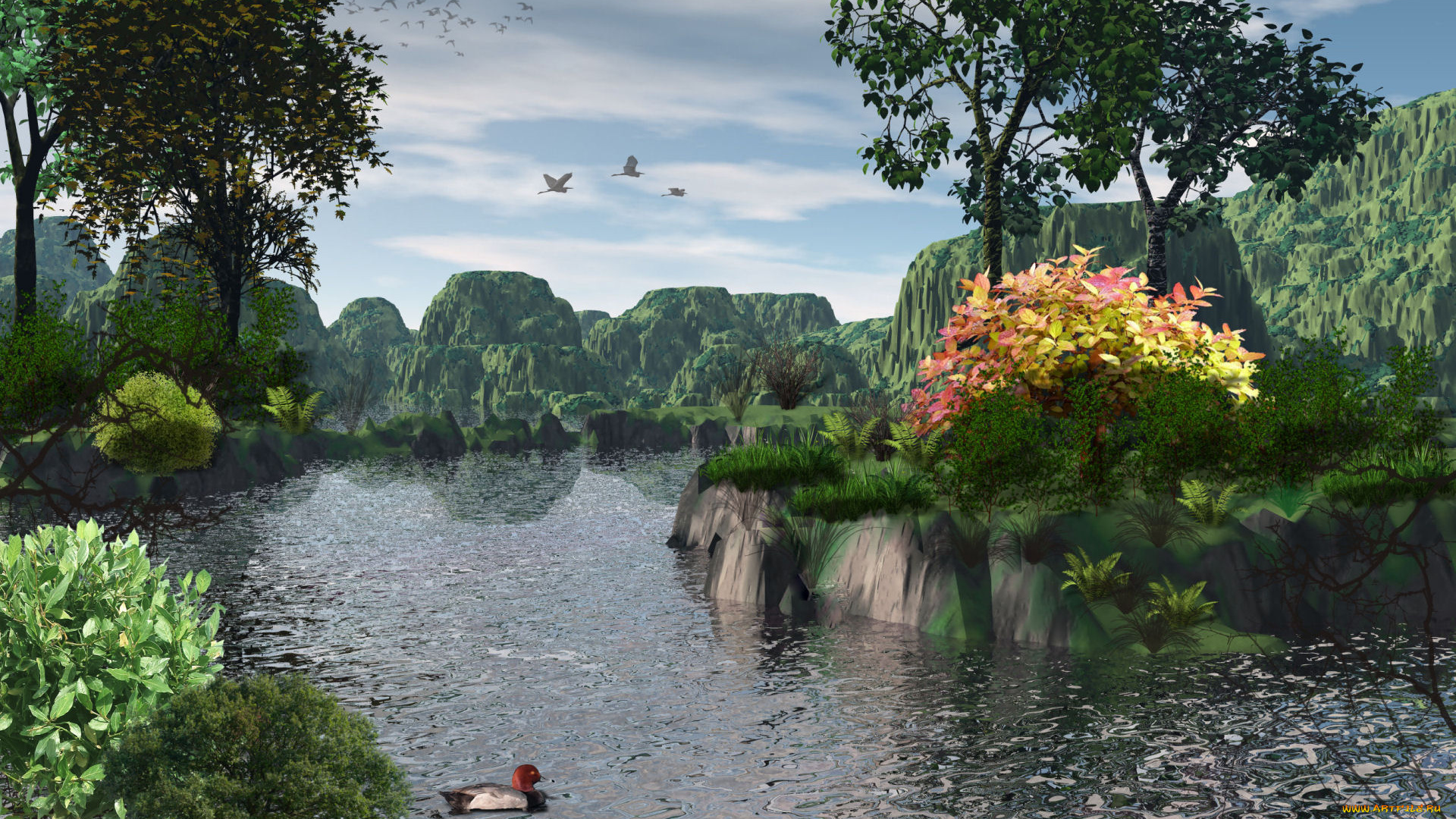 3д, графика, nature, landscape, природа