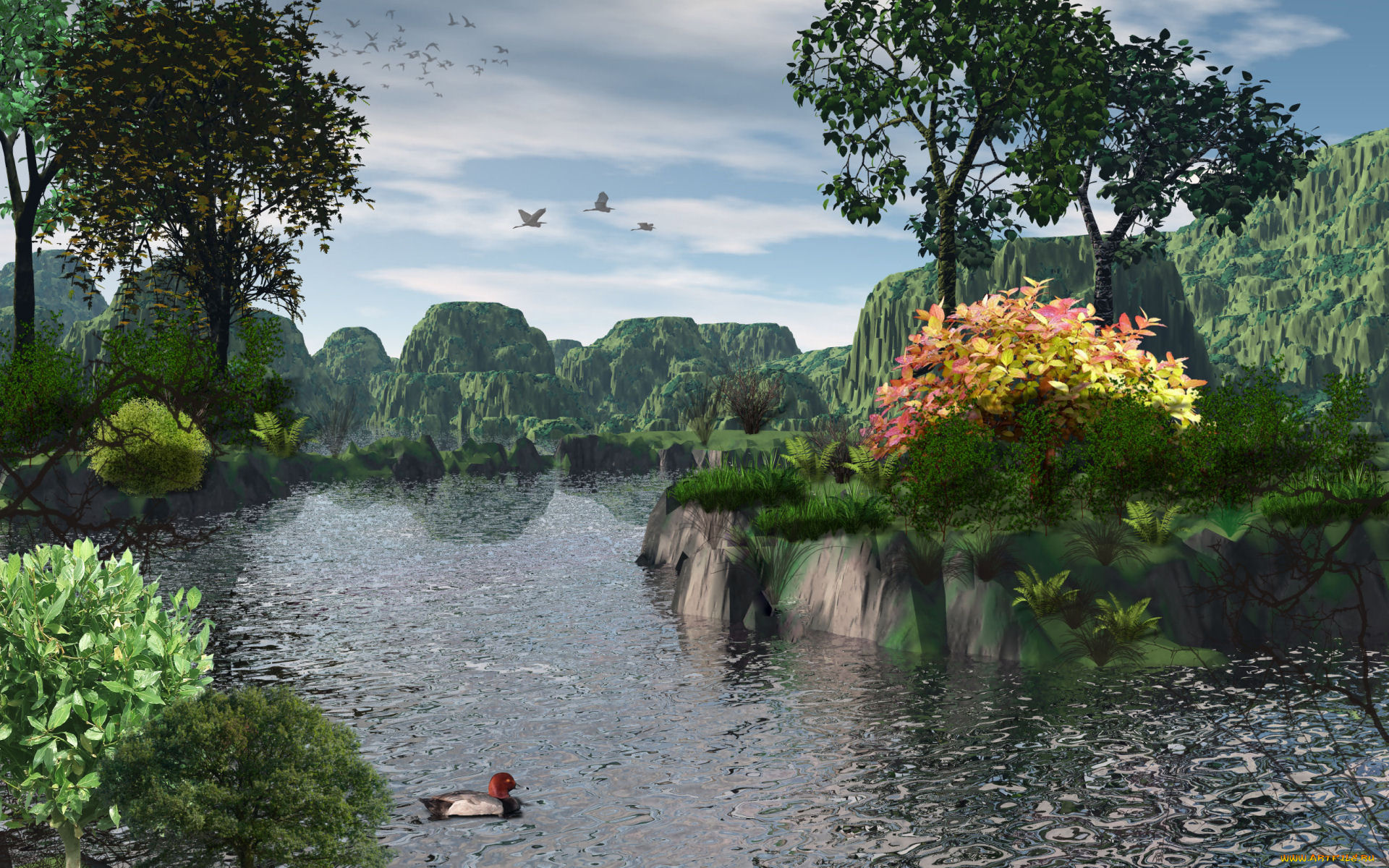 3д, графика, nature, landscape, природа