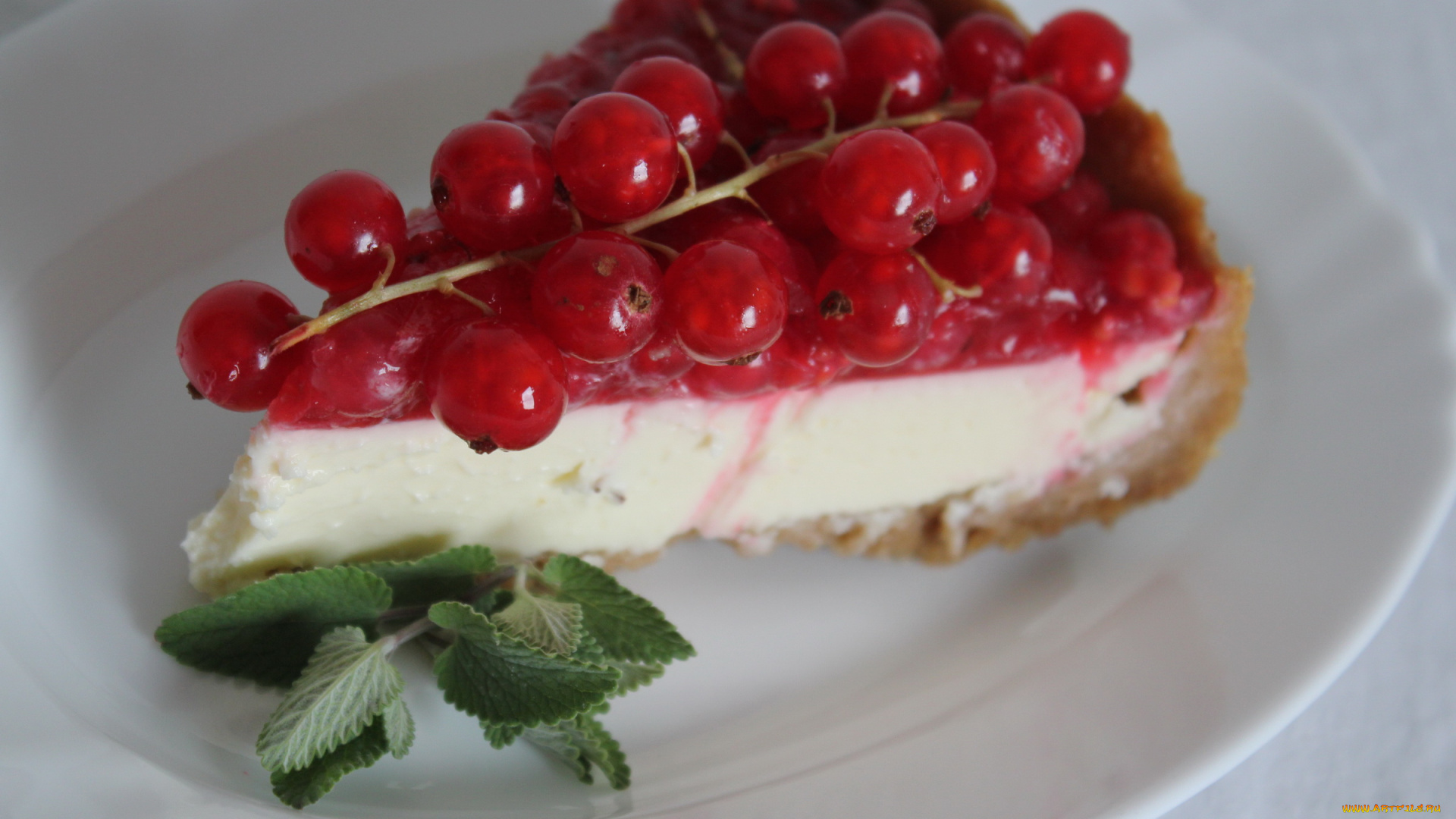 автор, varvarra, еда, пироги, тарелка, мята, смородина, пирожное