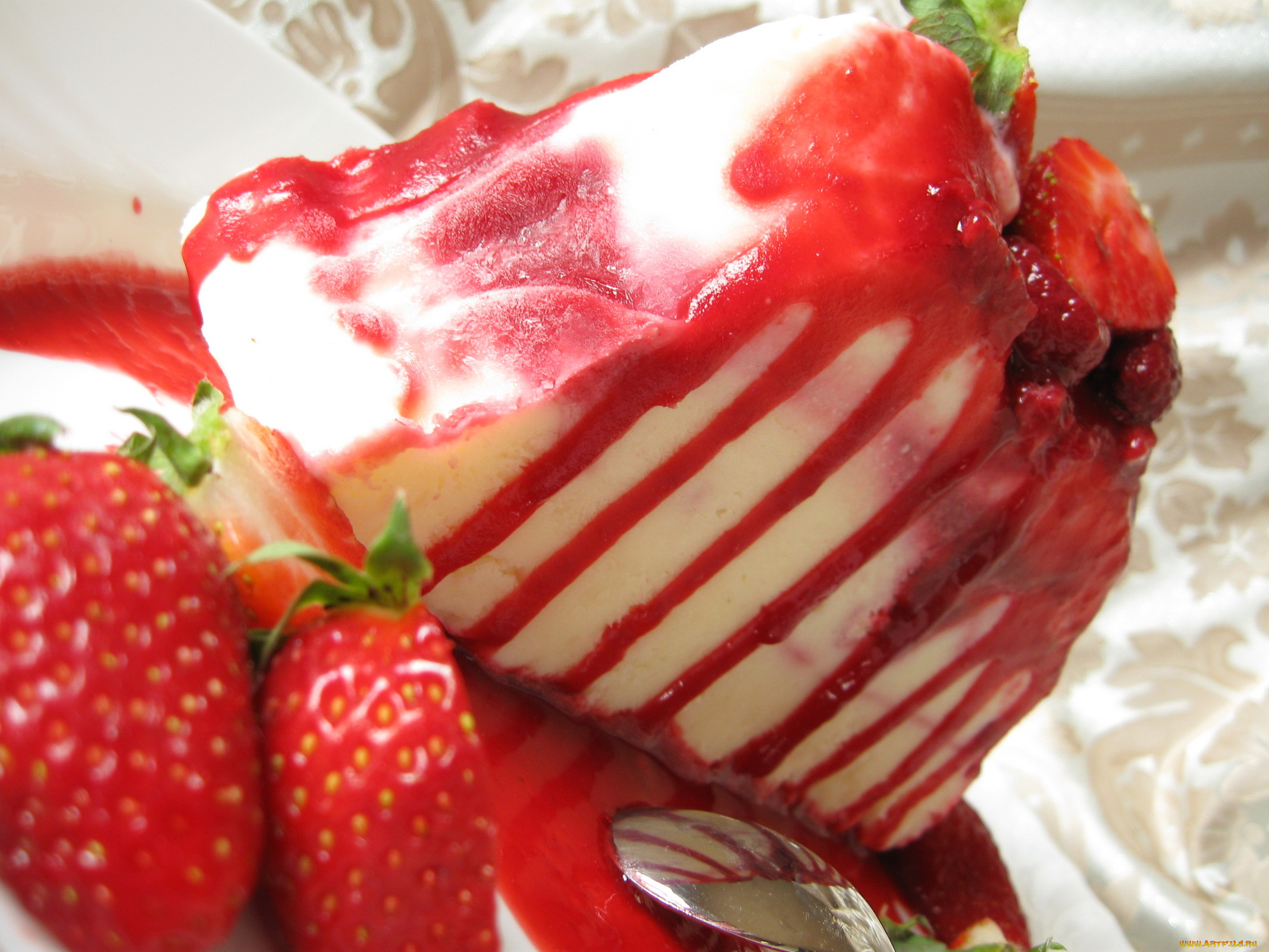 автор, varvarra, еда, мороженое, десерты, клубника, соус