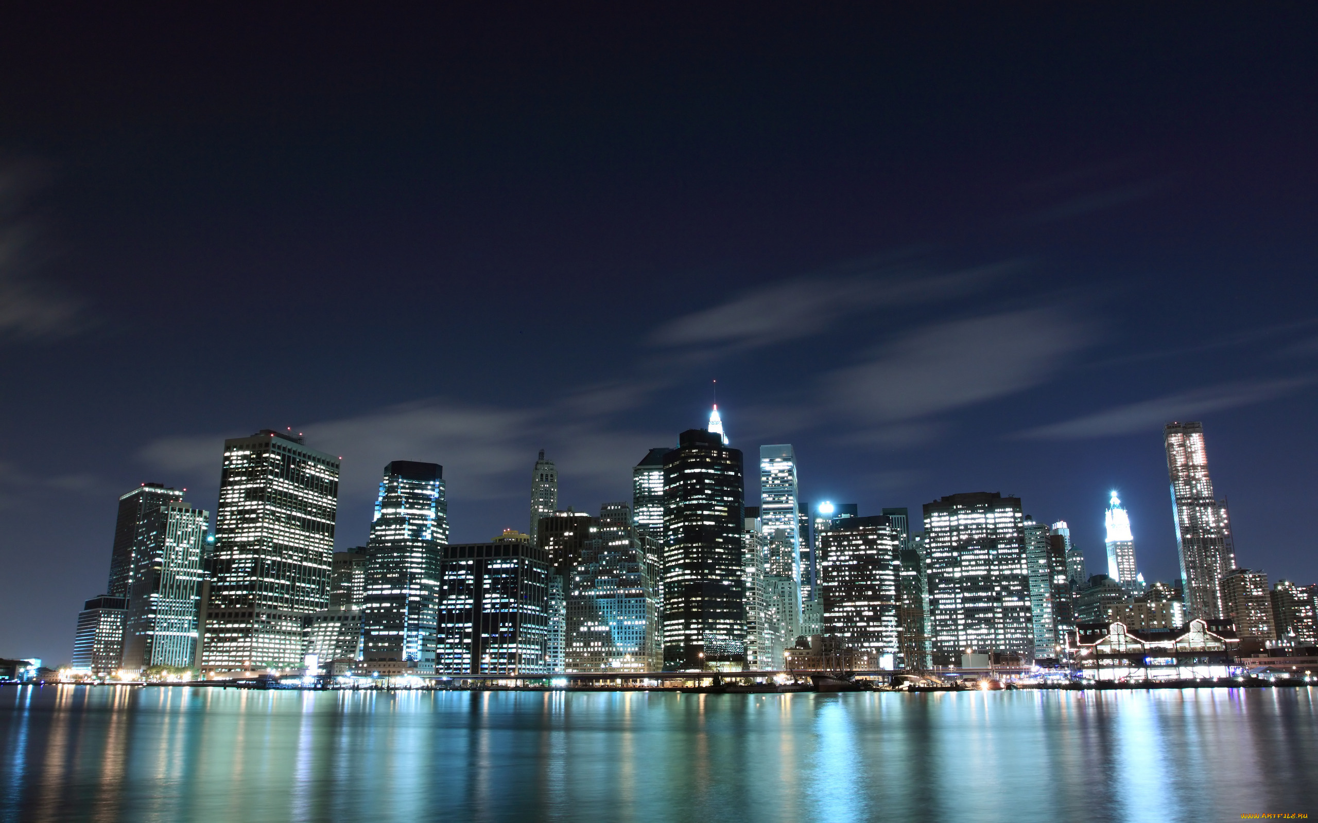города, огни, ночного, city