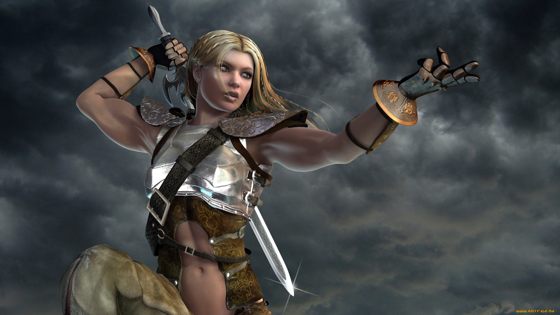 3д, графика, amazon, амазонки, меч