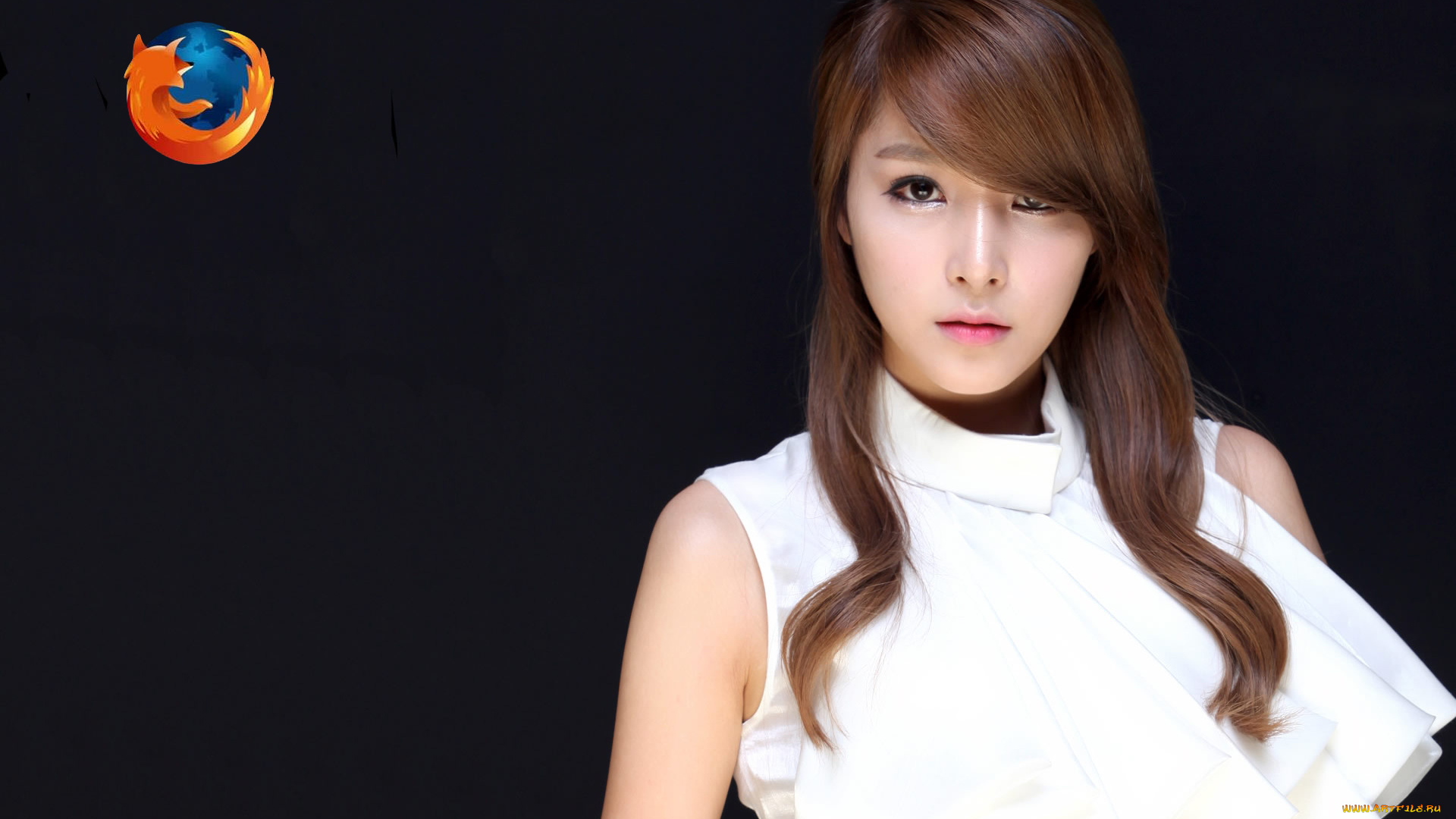 компьютеры, mozilla, firefox, лиса, логотип, девушка, азиатка