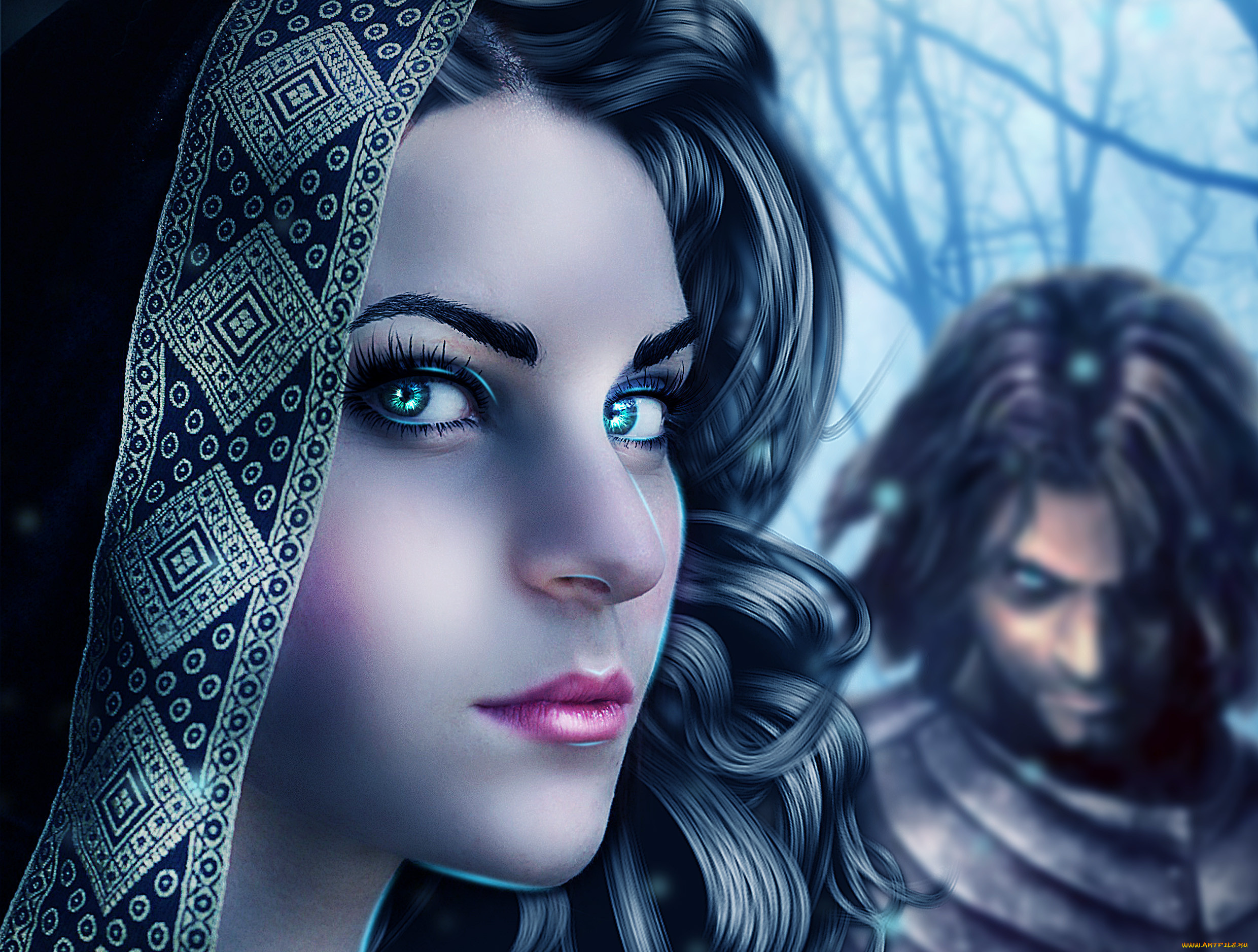 фэнтези, девушки, лицо, взгляд