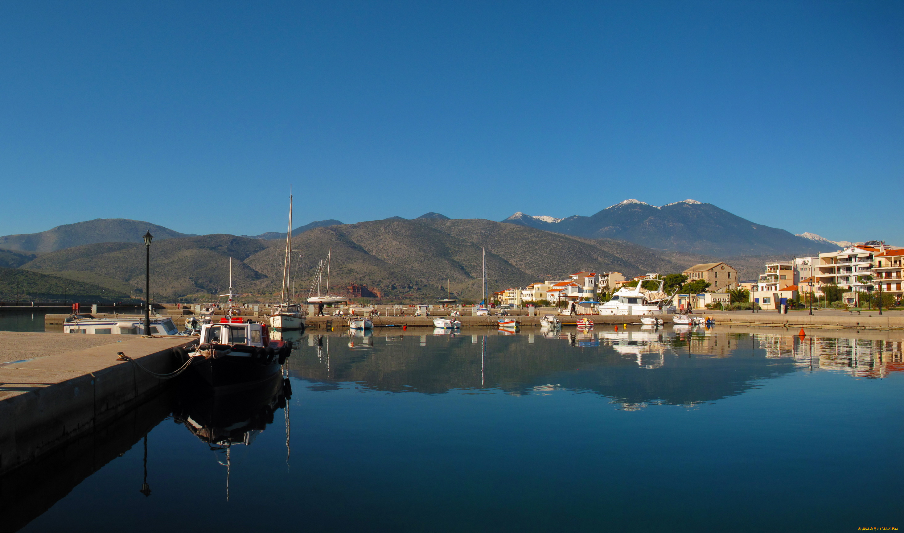 греция, itea, города, улицы, площади, набережные, набережная, дома, река
