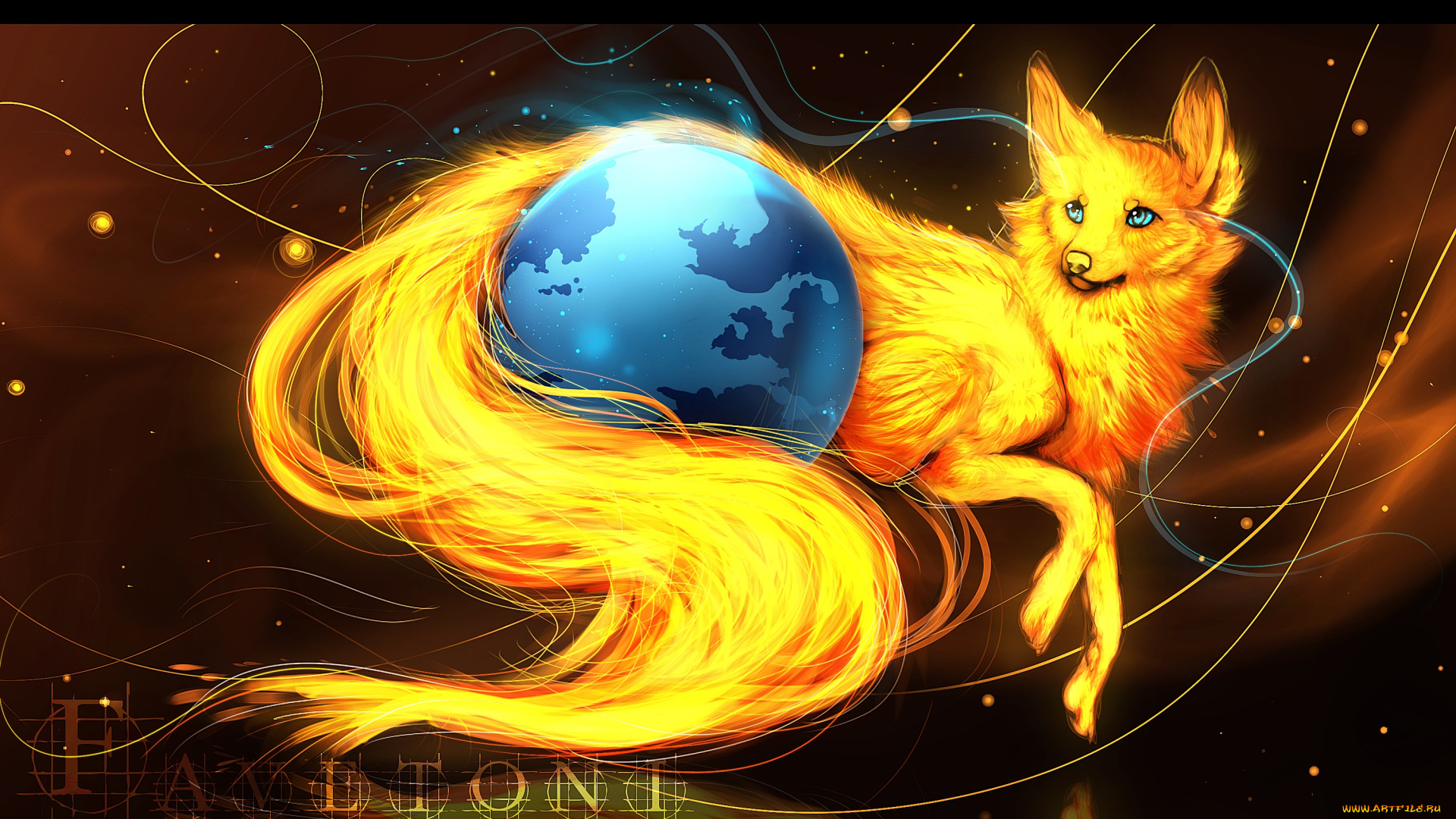 3д, графика, animals, , животные, линии, лиса, планета, земля