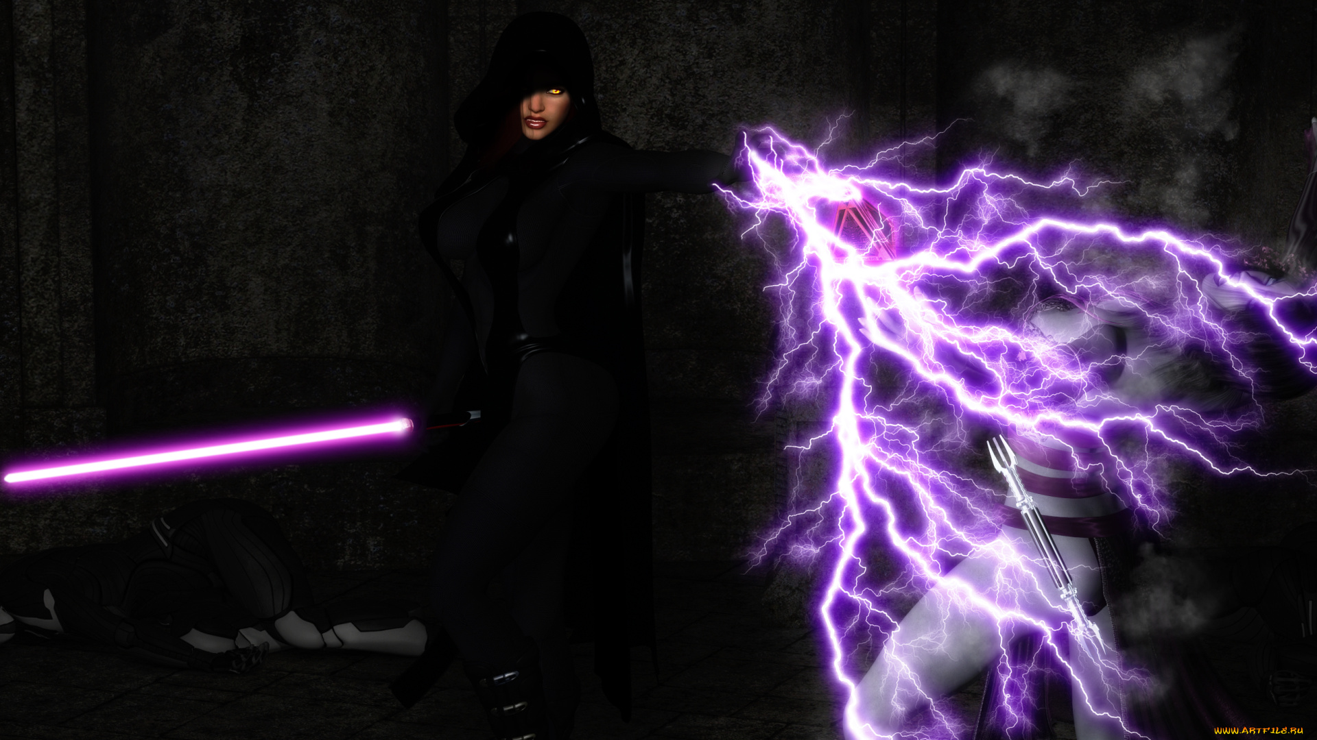 3д, графика, fantasy, , фантазия, магия, меч, девушка