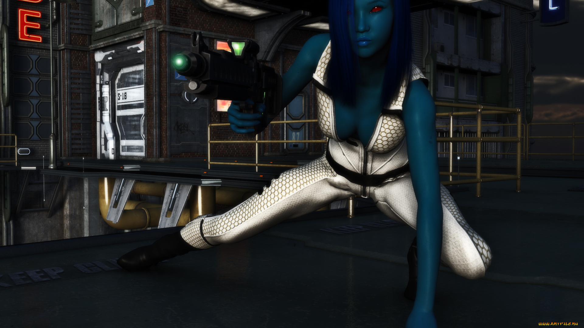 3д, графика, fantasy, , фантазия, оружие, девушка