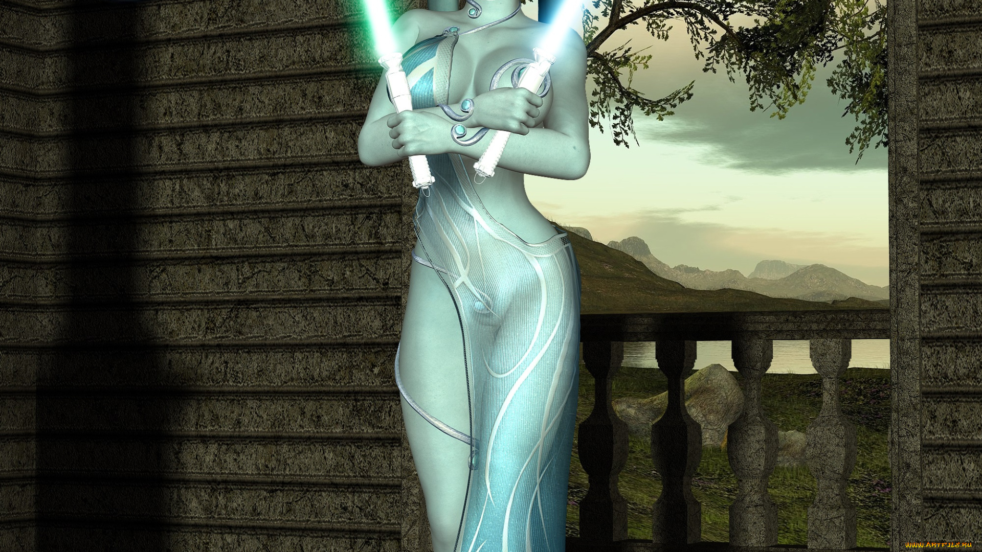 3д, графика, fantasy, , фантазия, оружие, существо