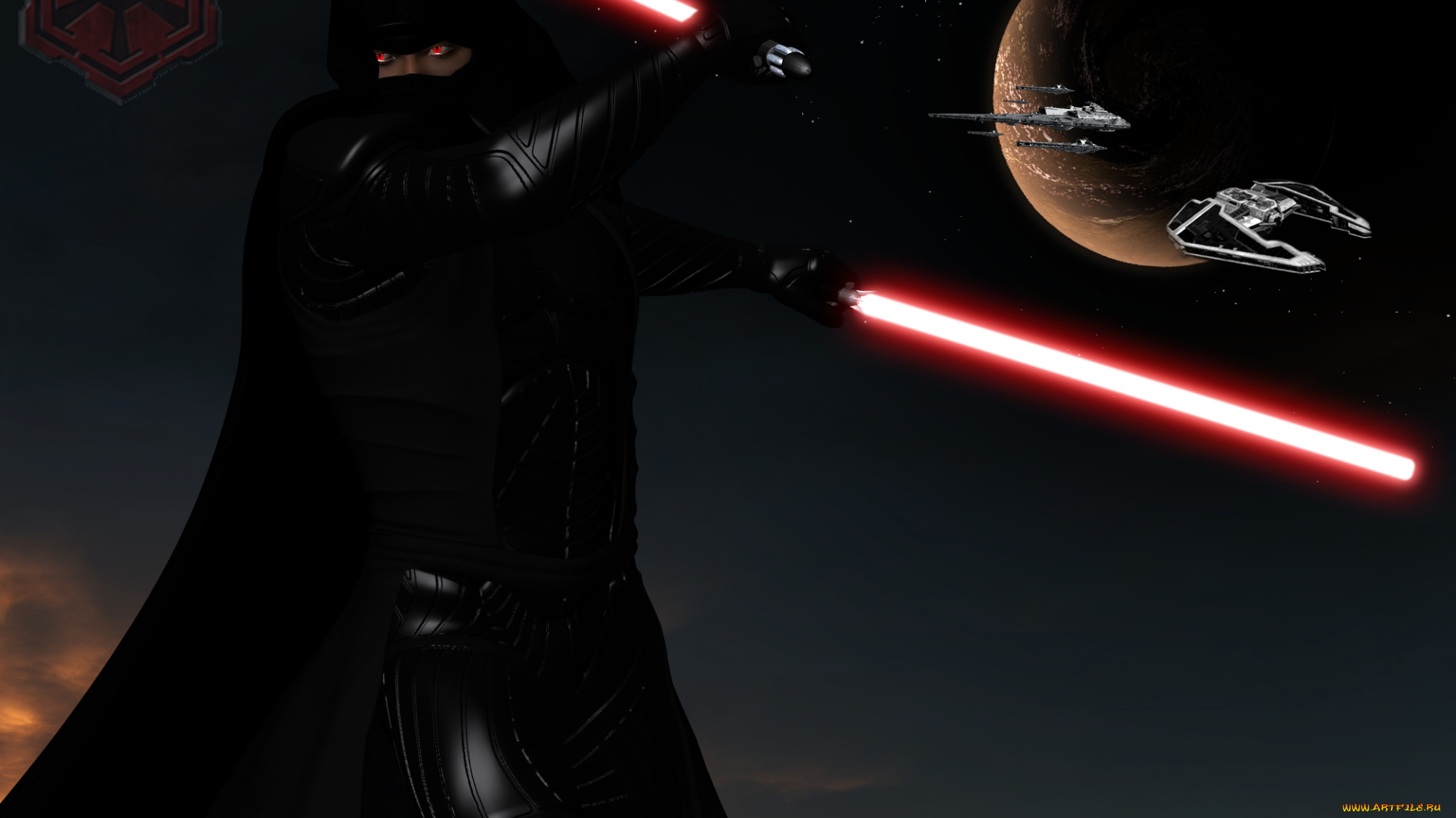 3д, графика, fantasy, , фантазия, планета, меч, девушка